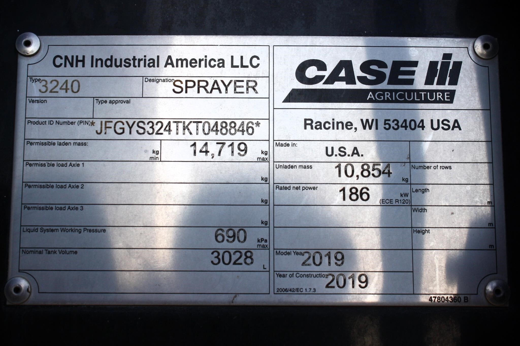 2019 Case IH Patriot 3240 Self-Propelled Sprayer