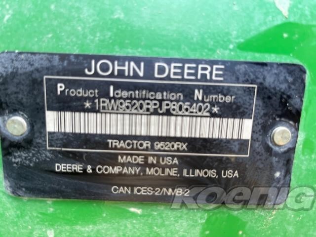 2018 John Deere 9520RX Tractor