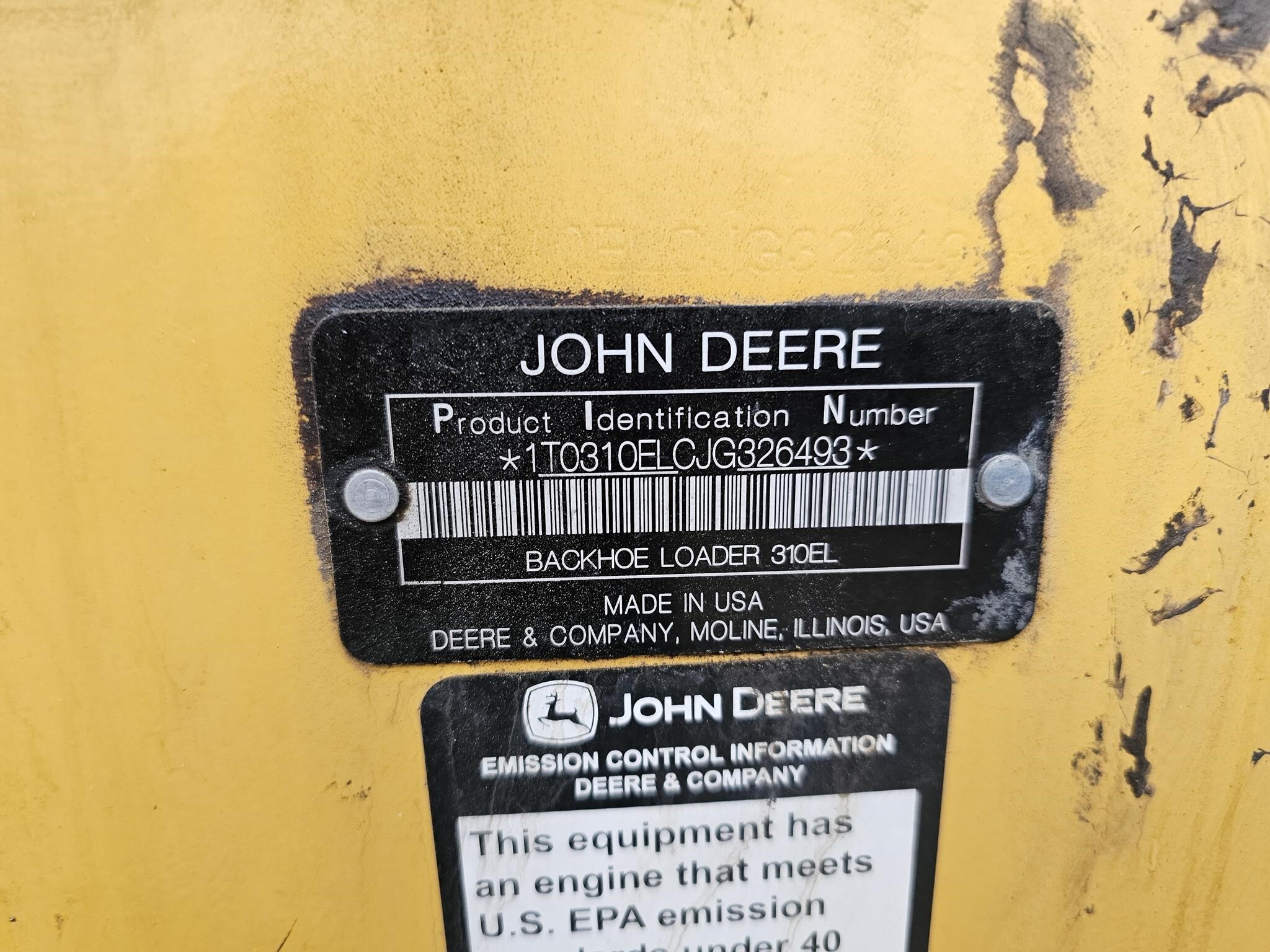 2018 Deere 310L EP Backhoe