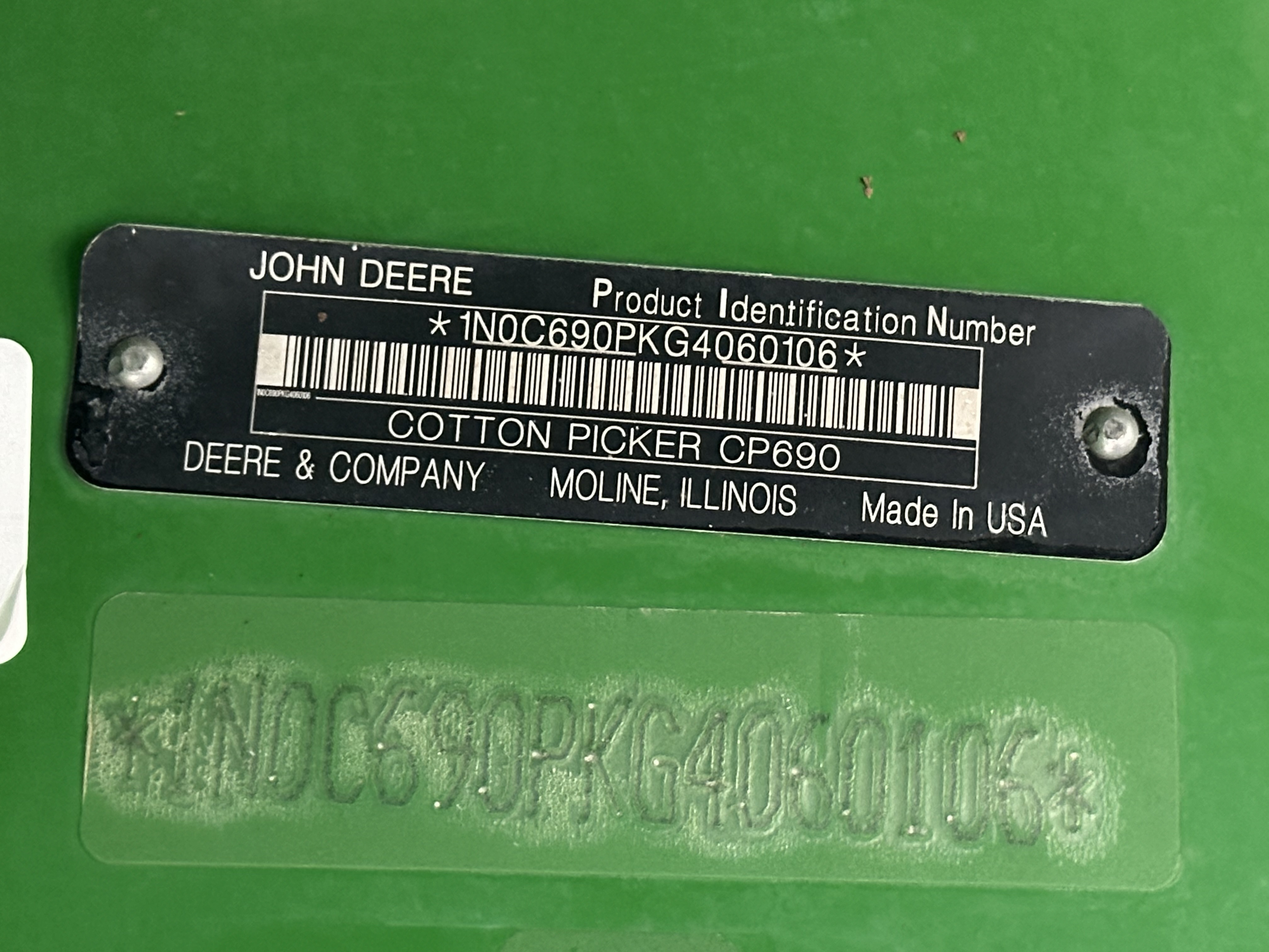 2016 John Deere CP690 Cotton Equipment