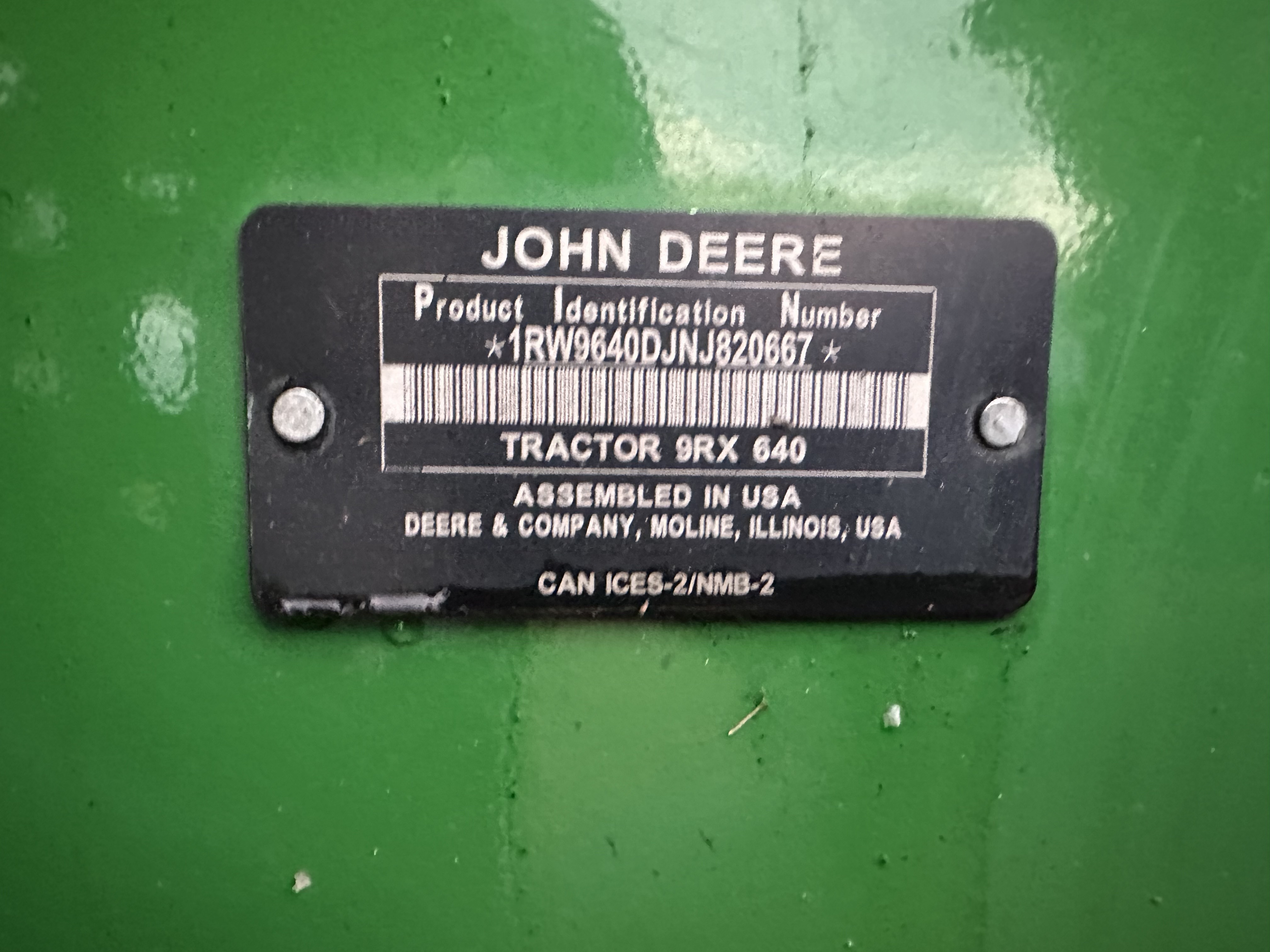 2022 John Deere 9RX 640 Tractor