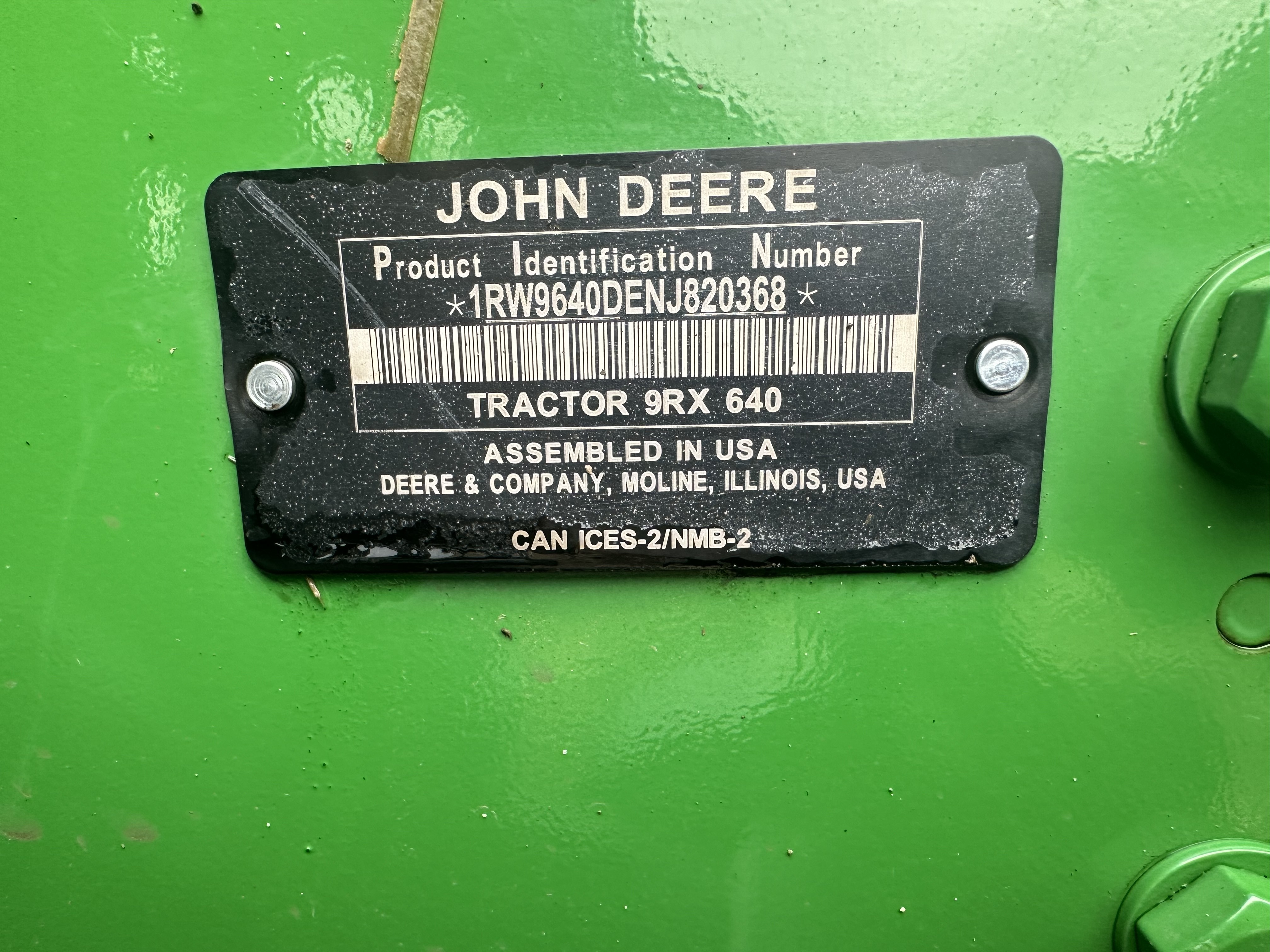2022 John Deere 9RX 640 Tractor