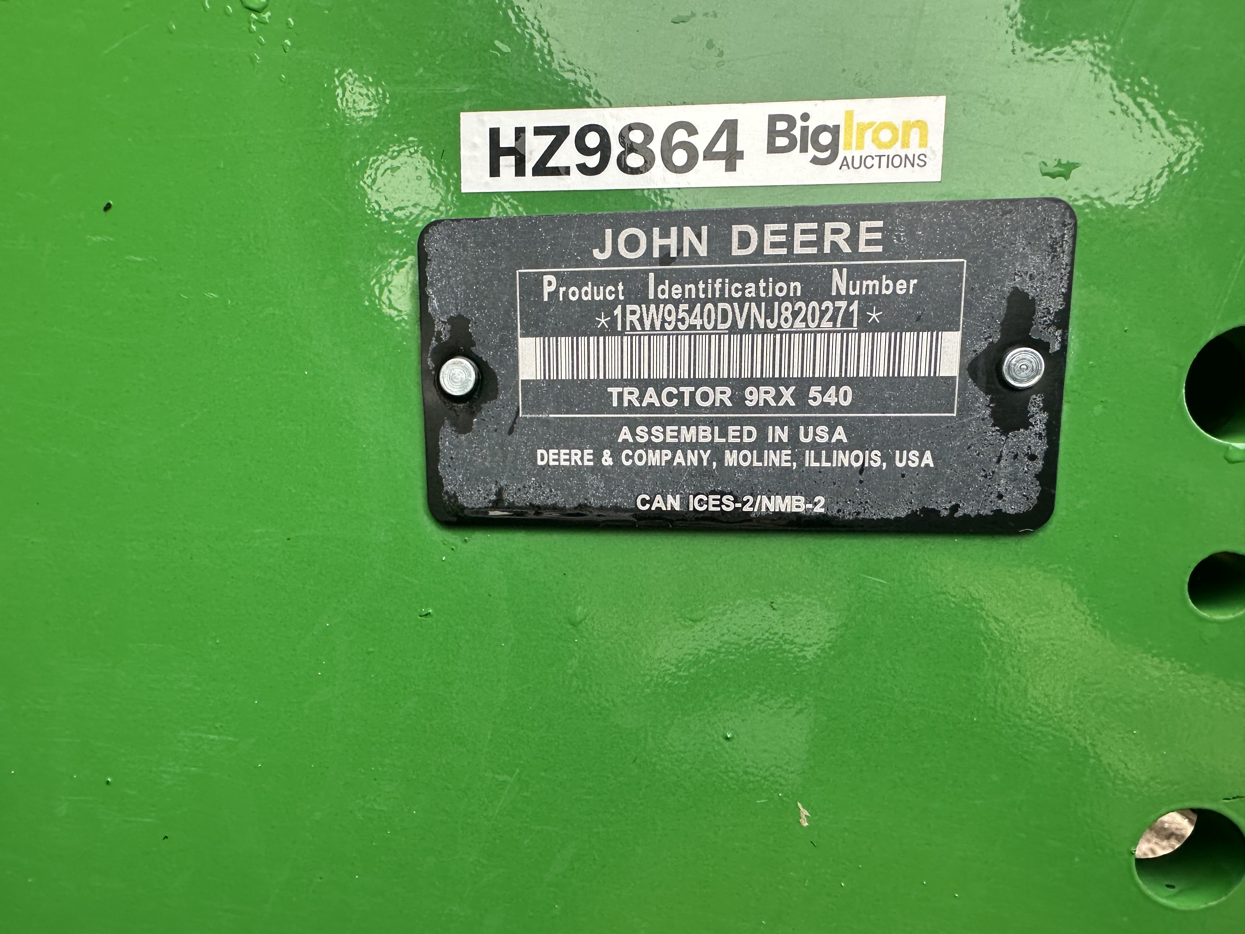 2022 John Deere 9RX 540 Tractor