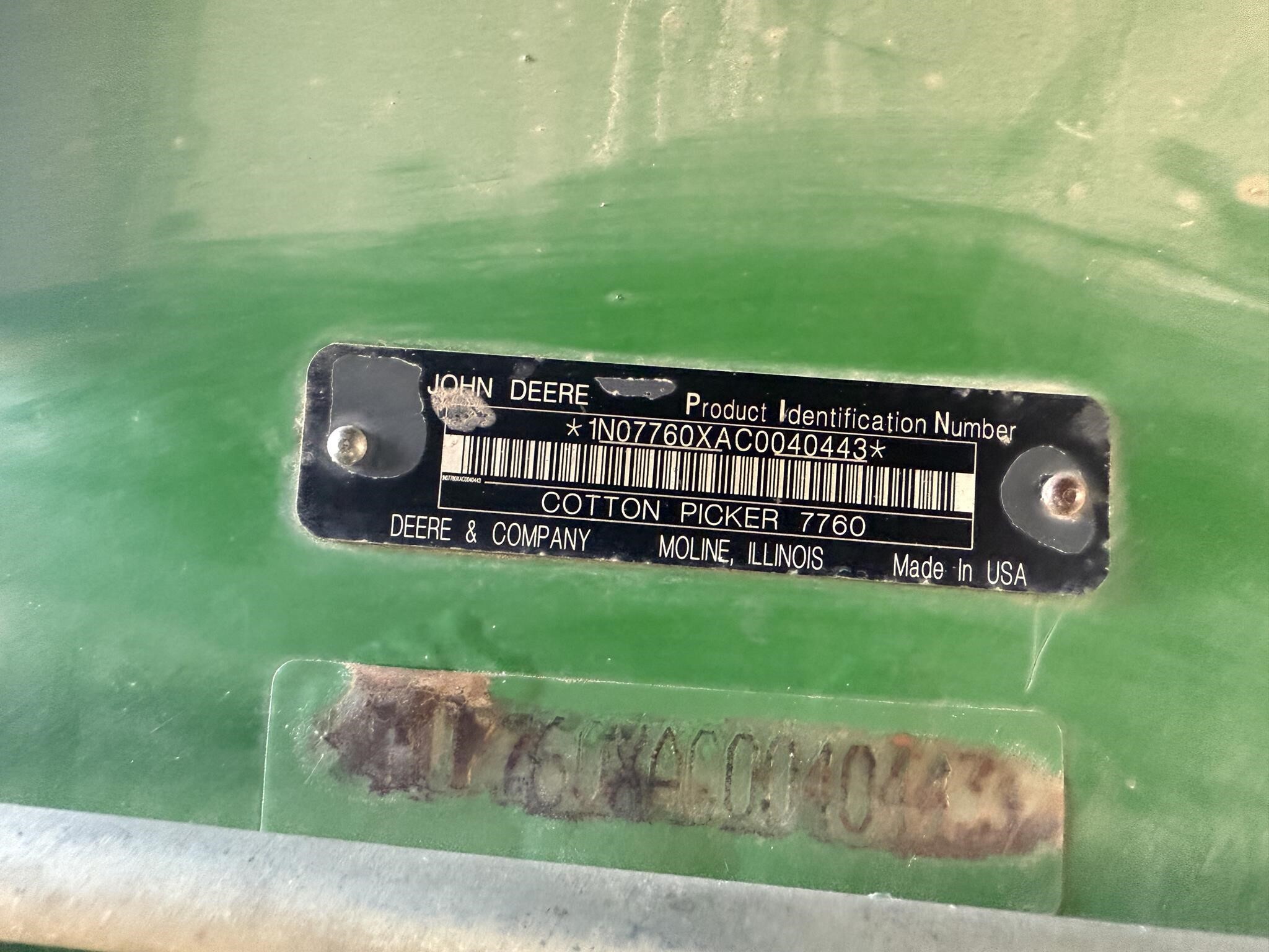 2012 John Deere 7760 Cotton Equipment