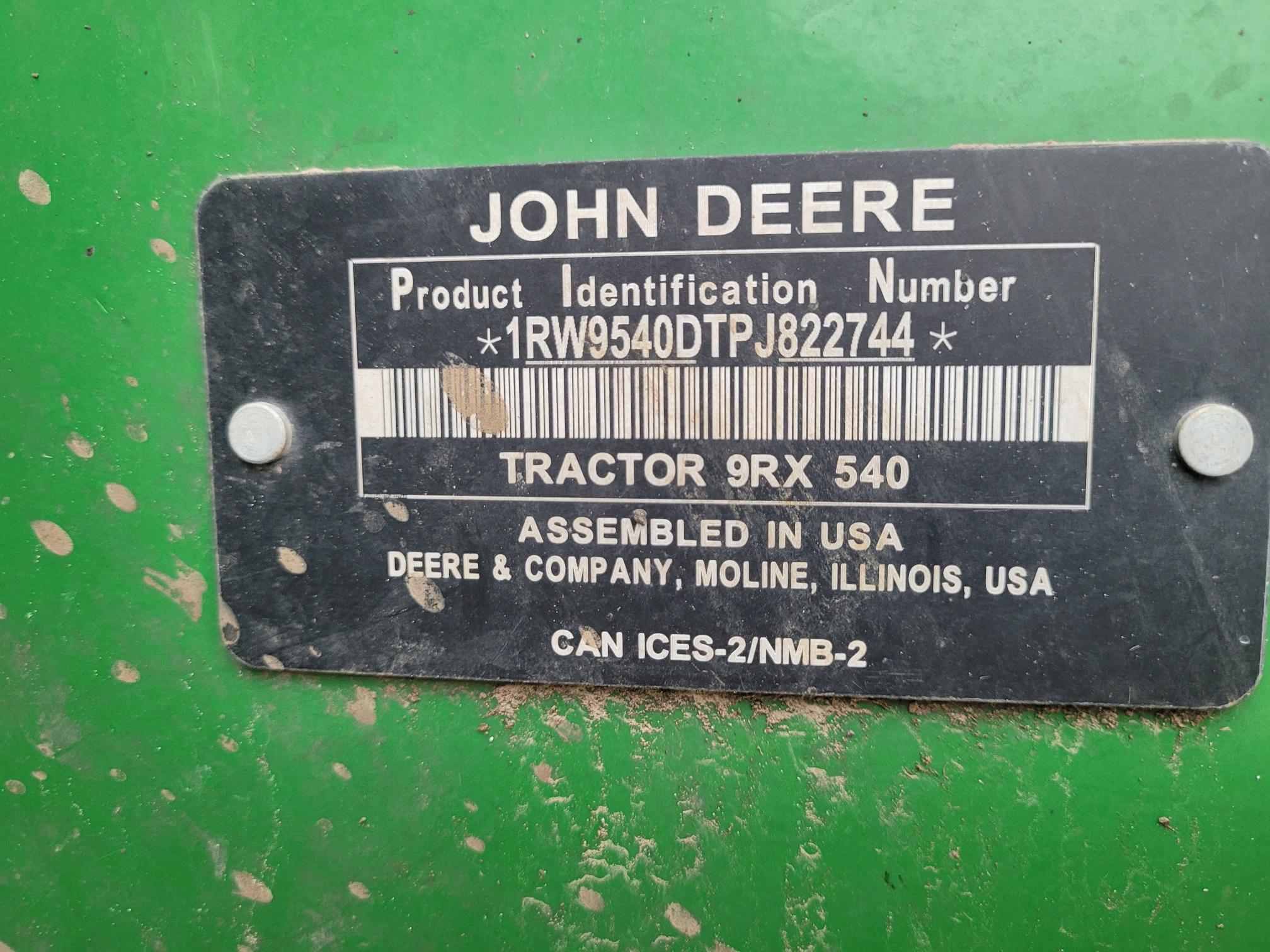 2023 John Deere 9RX 540 Tractor