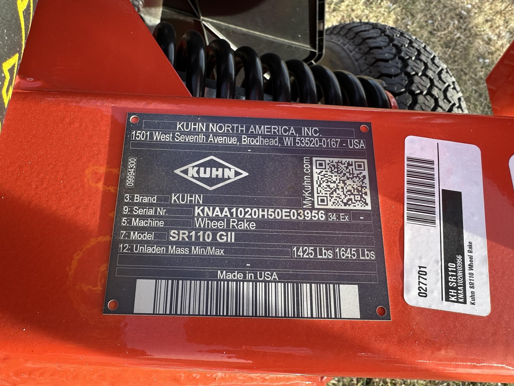 2024 Kuhn SR 110 GII Rake