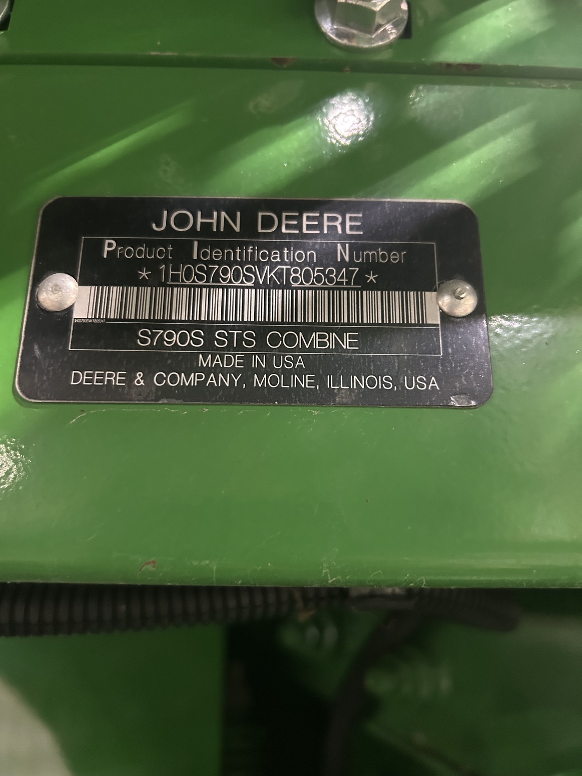 2019 John Deere S790 Combine