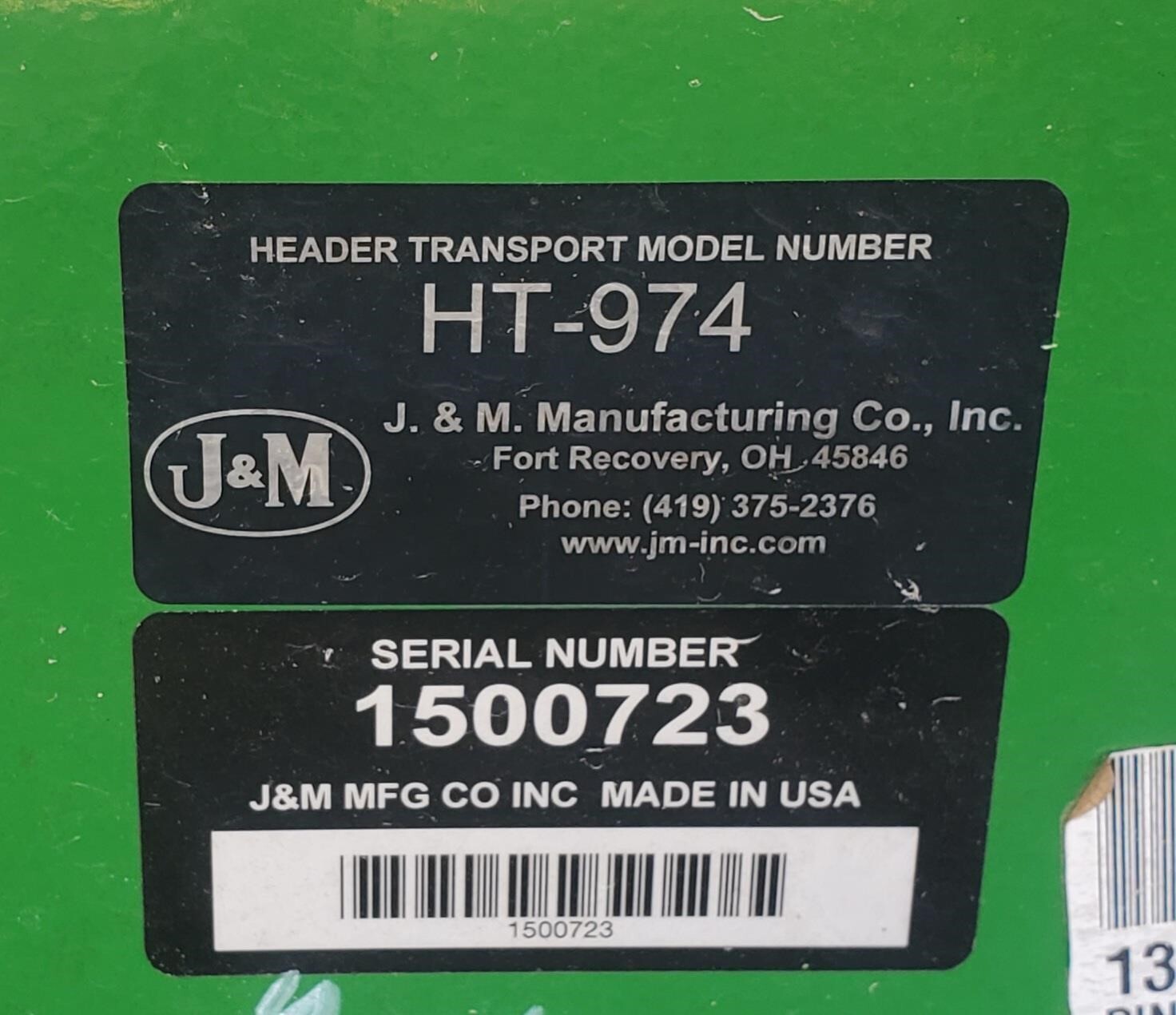  J&M HT974 Header Trailer