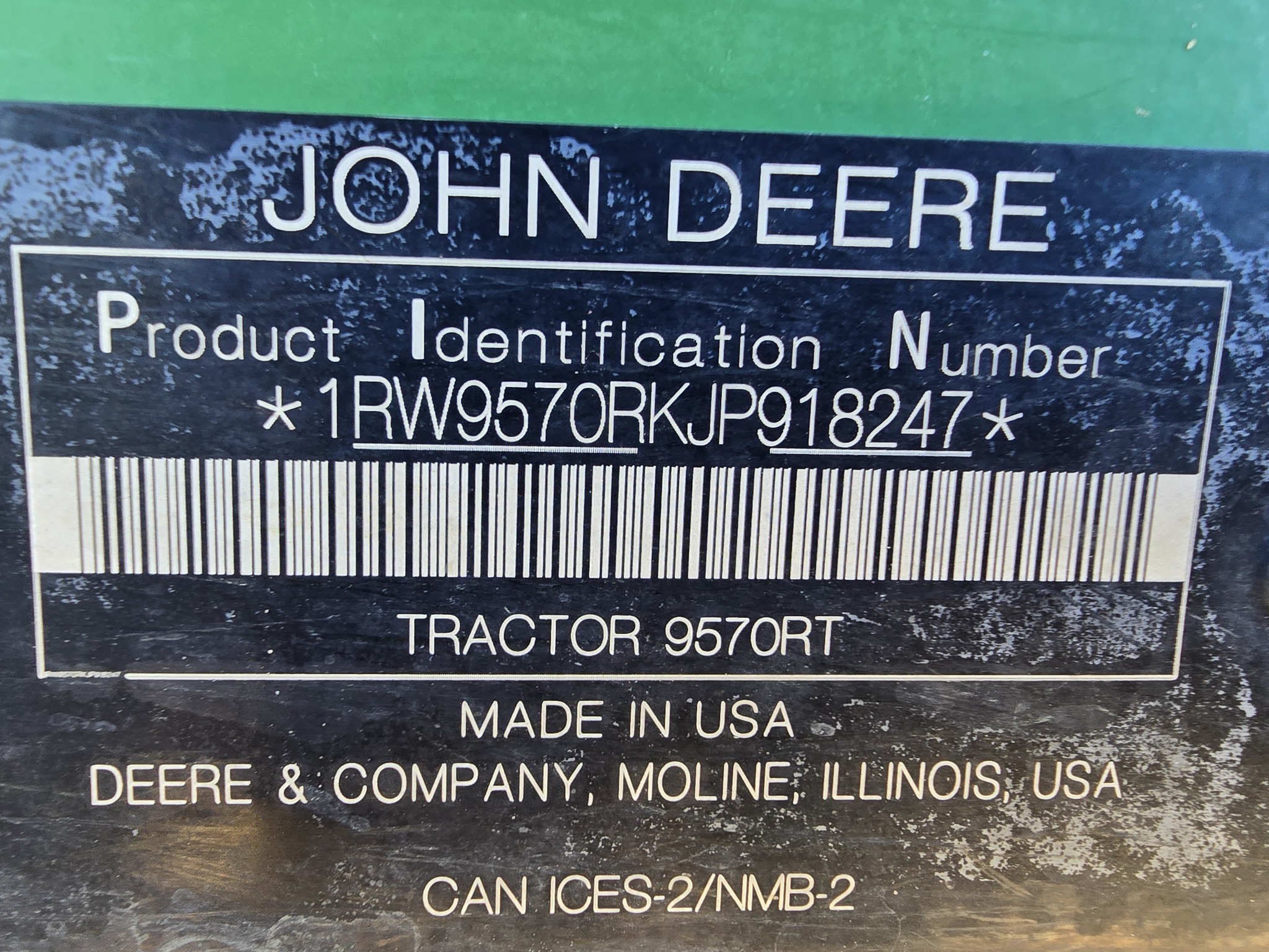 2019 John Deere 9570RT Tractor