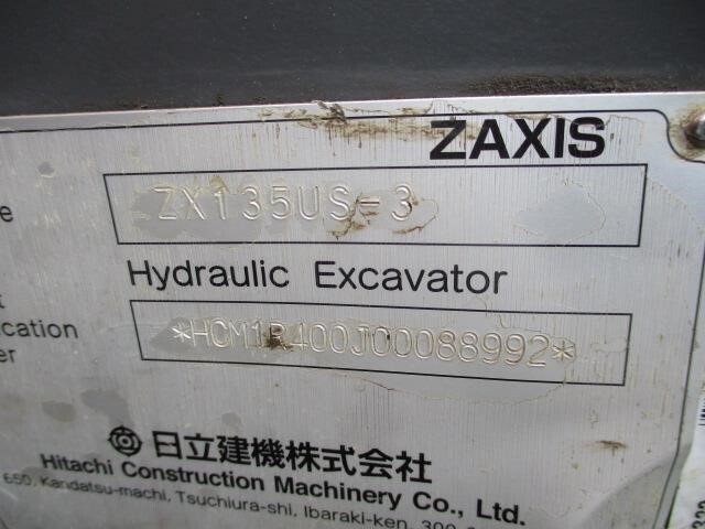 2012 Hitachi ZAXIS 135US-3 Excavator