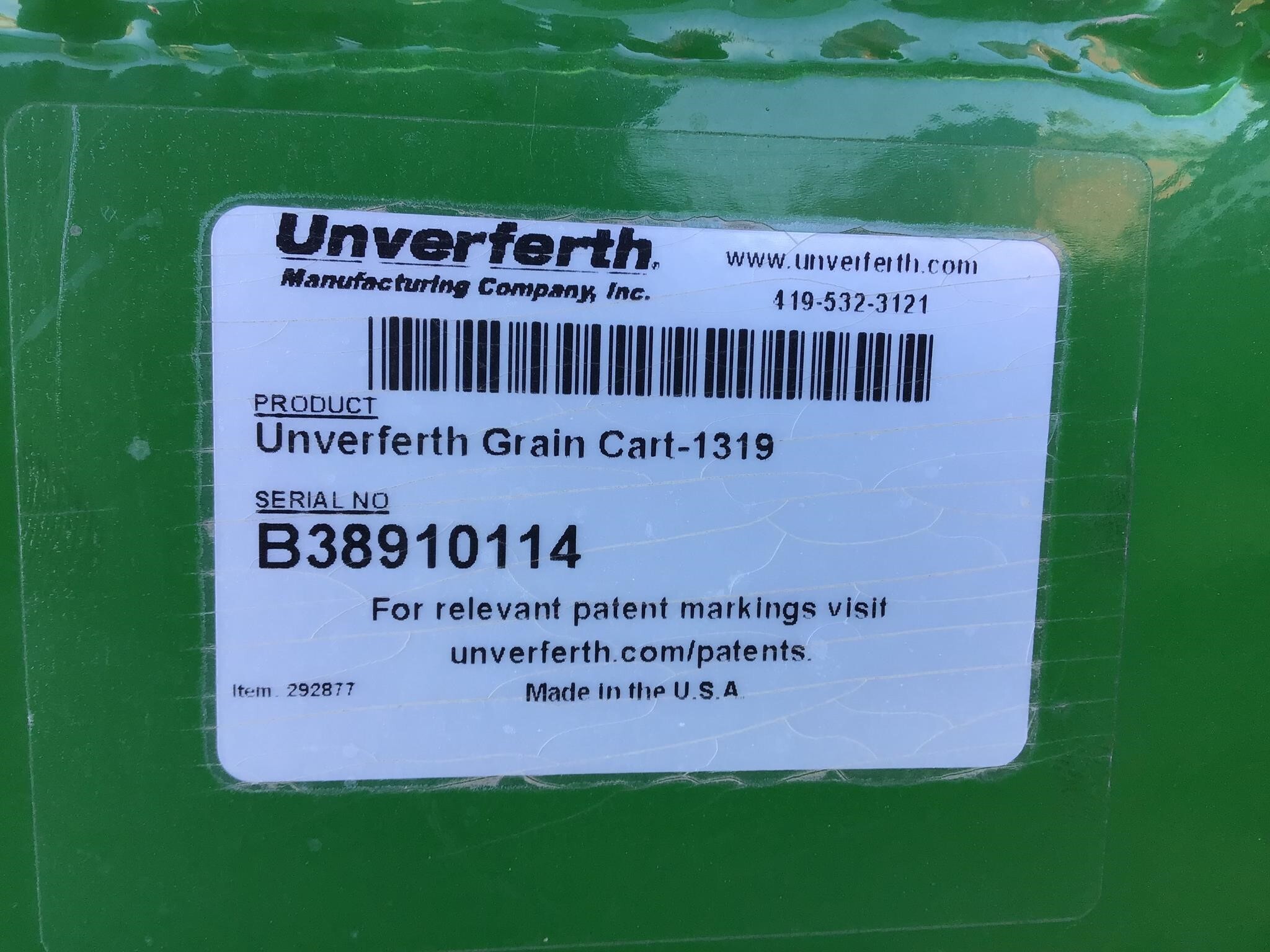 2019 Unverferth 1319 Grain Cart