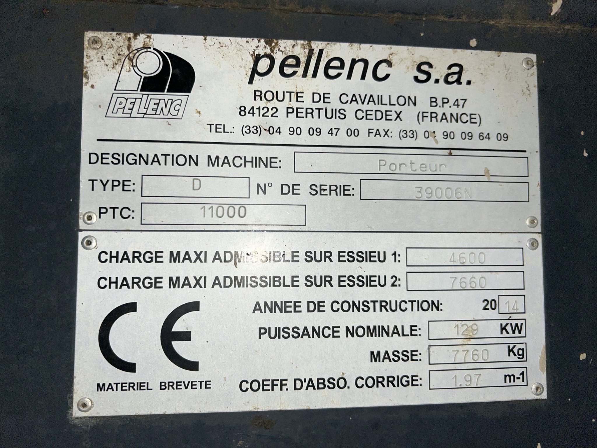 2014 Pellenc 8590 Orchard / Vineyard Equipment