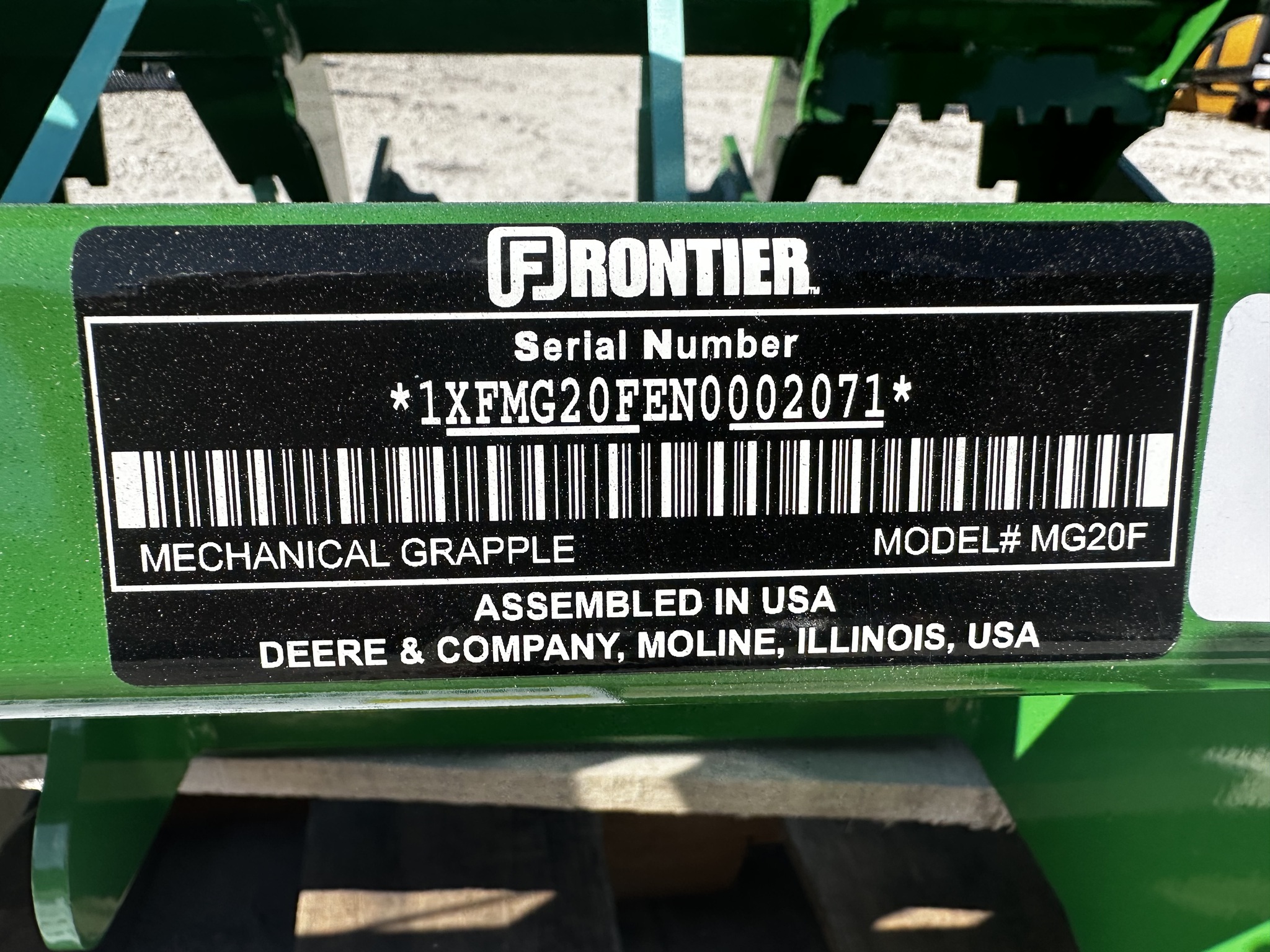 2025 Frontier MG20F Loader and Skid Steer Attachment