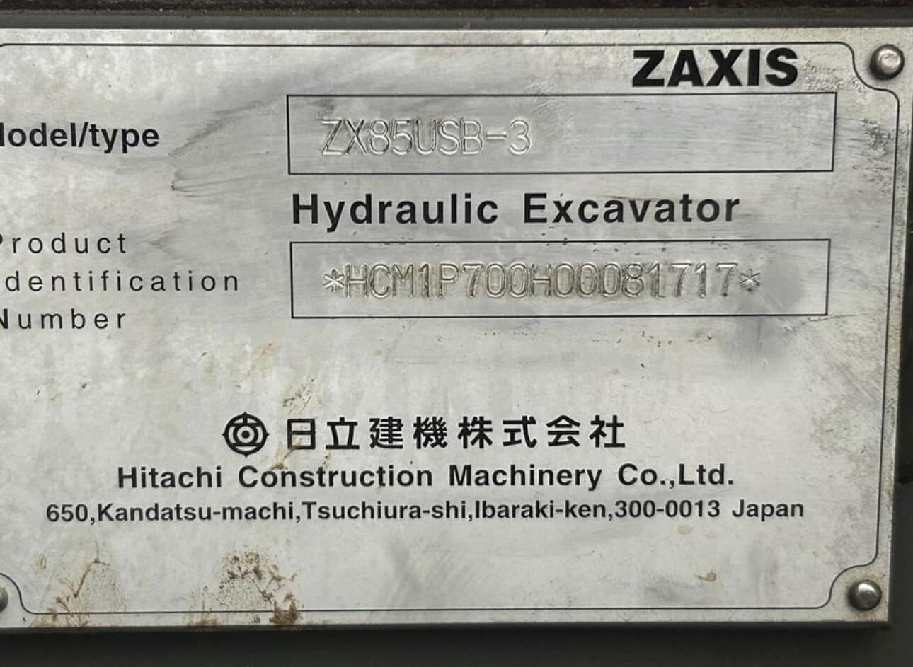 2012 Hitachi ZX85USB-3 Excavator