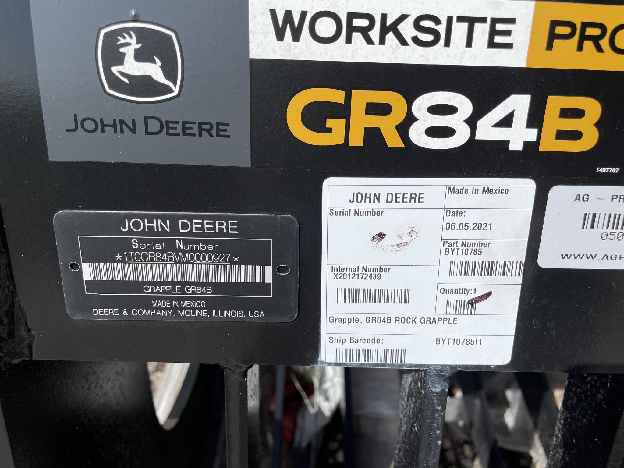 2025 John Deere GR84B Loader and Skid Steer Attachment
