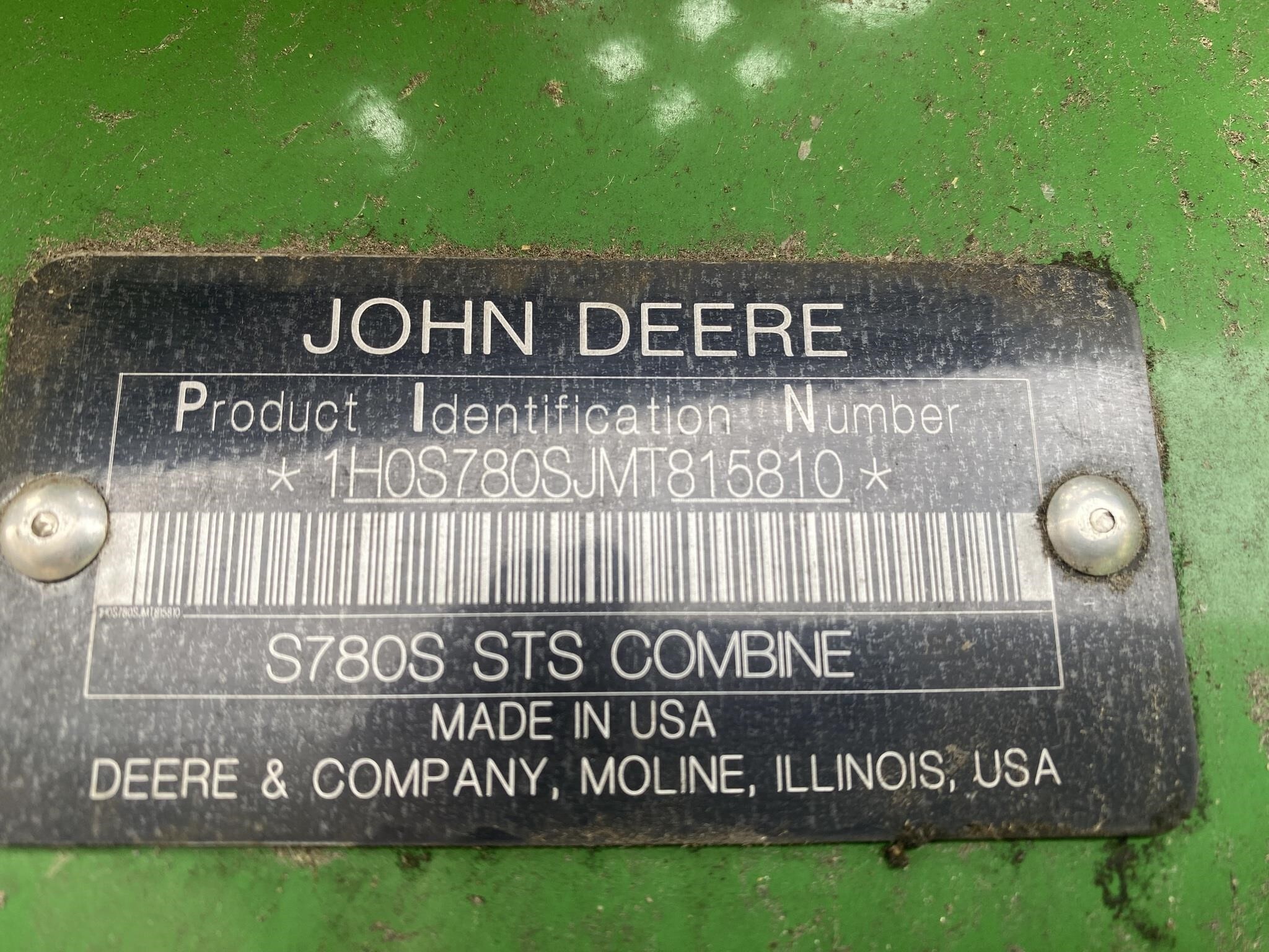 2021 John Deere S780 Combine