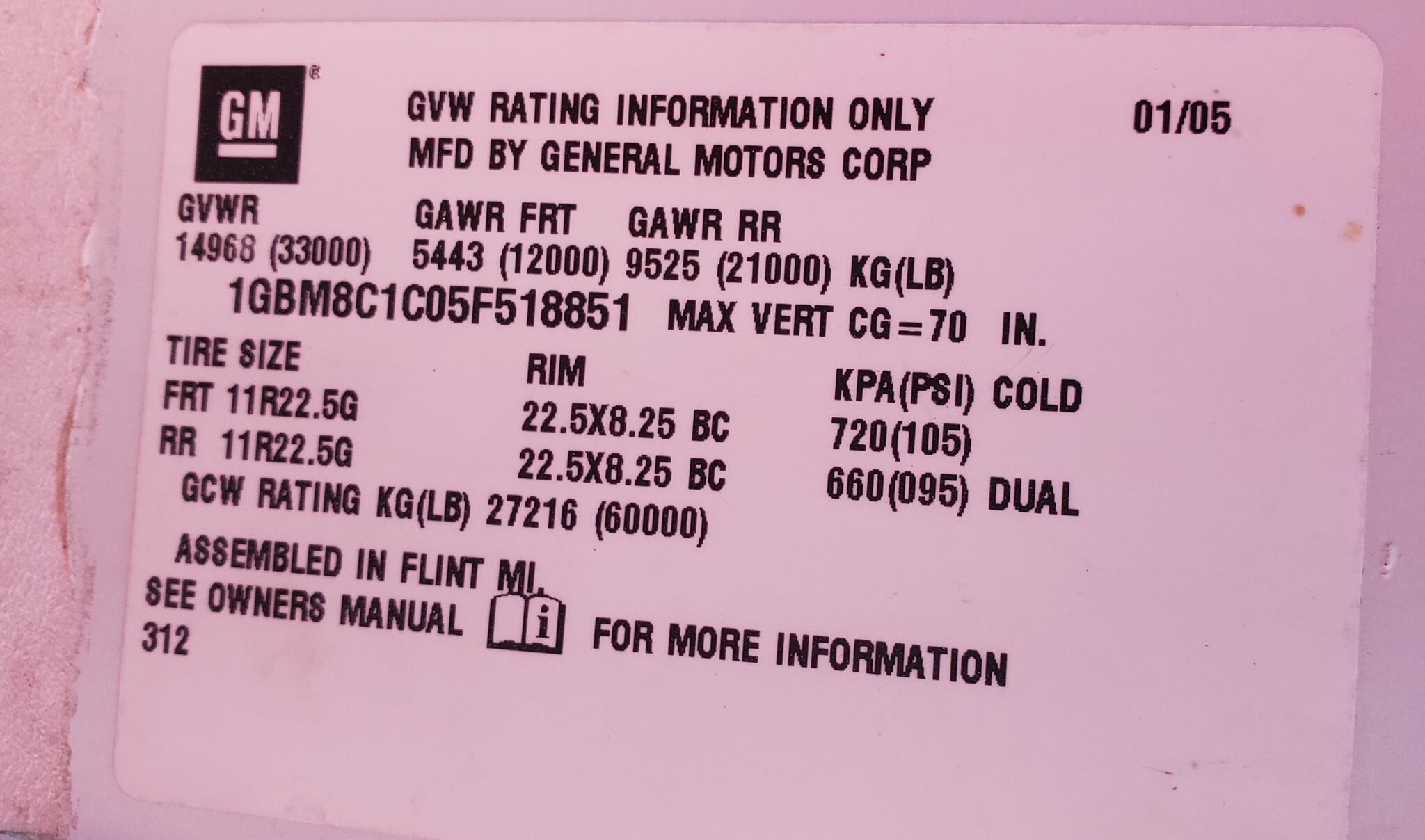 2005 Chevrolet Kodiak C8500 Semi Trucks/Trailer