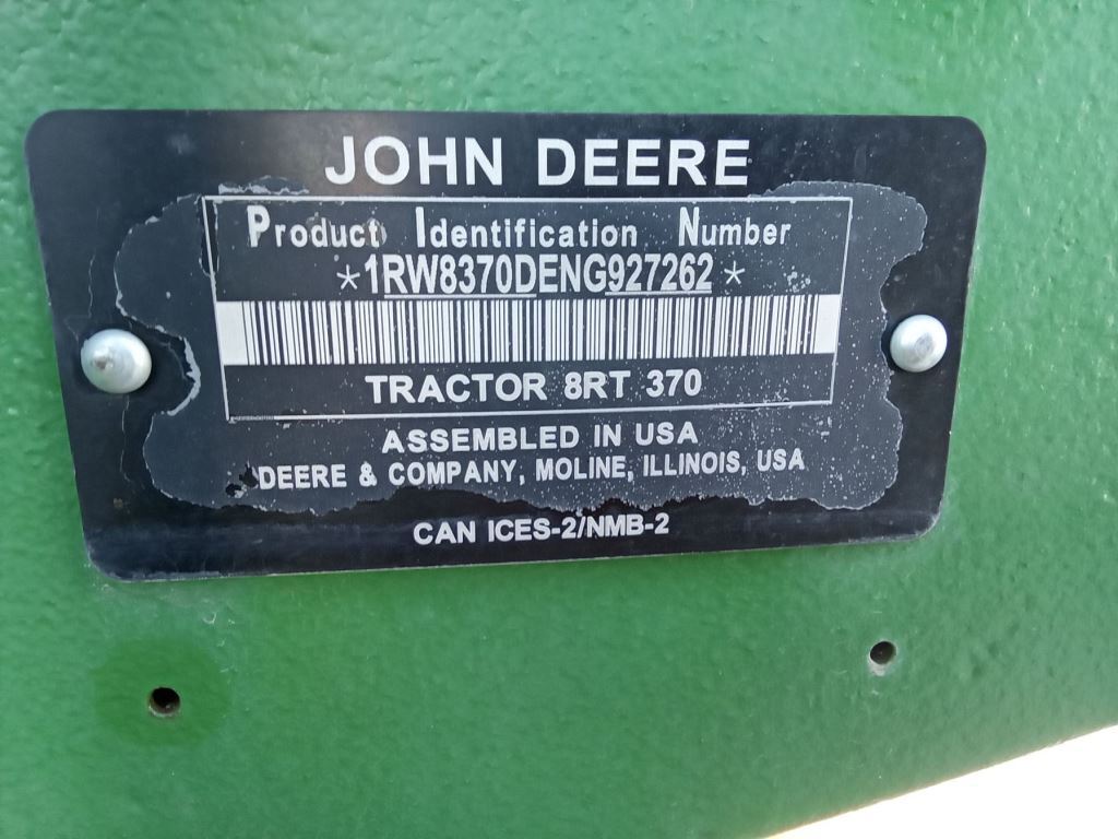 2022 John Deere 8RT 370 Tractor