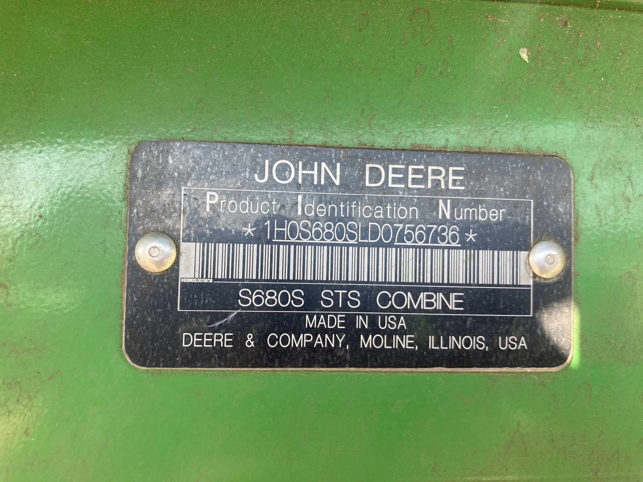 2013 John Deere S680 Combine