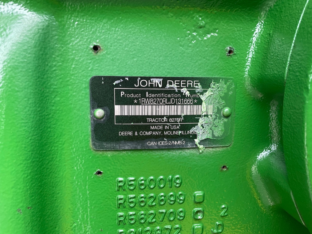 2018 John Deere 8270R Tractor