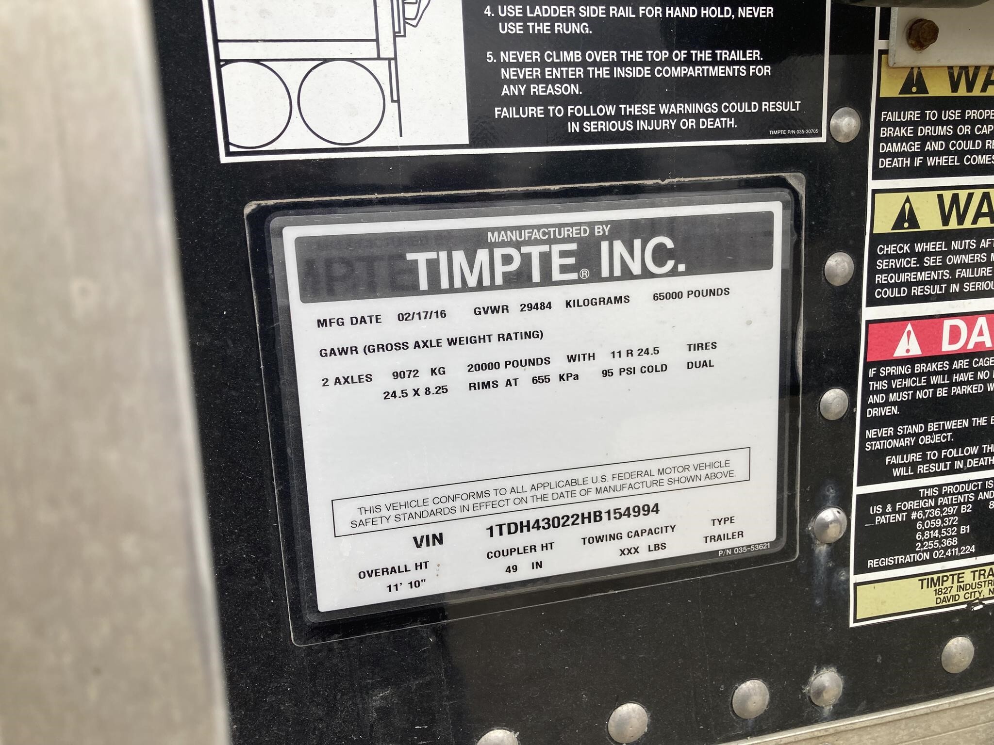 2017 Timpte Super Hopper Grain Trailer