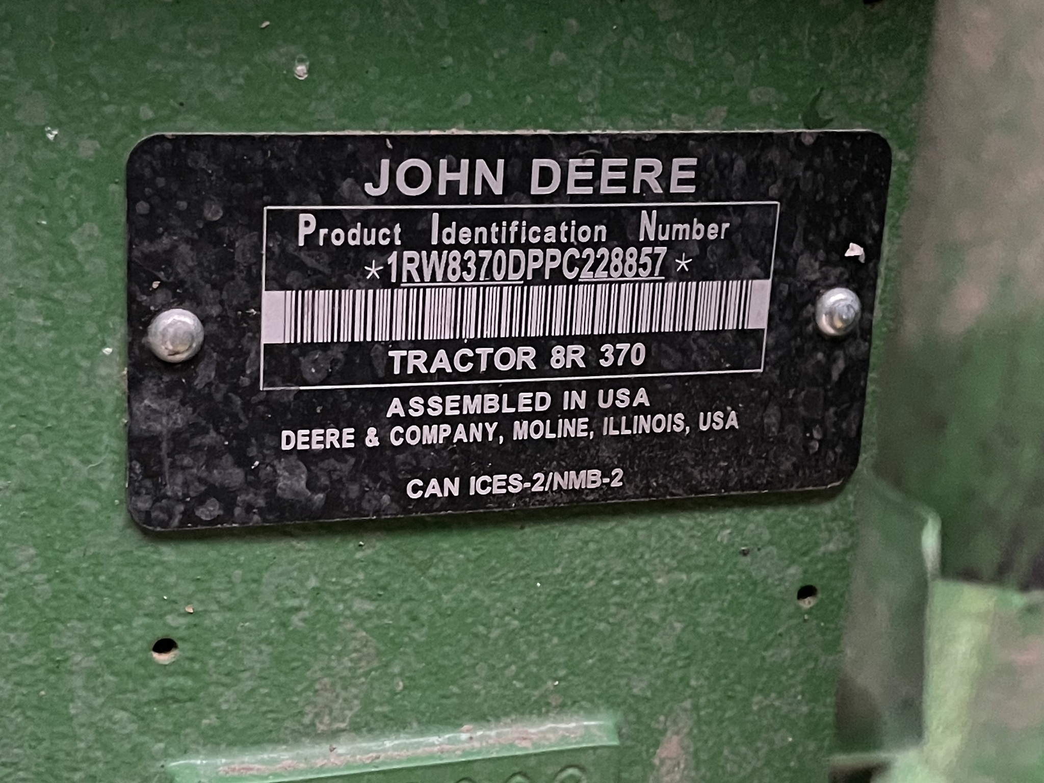 2023 John Deere 8R 370 Tractor