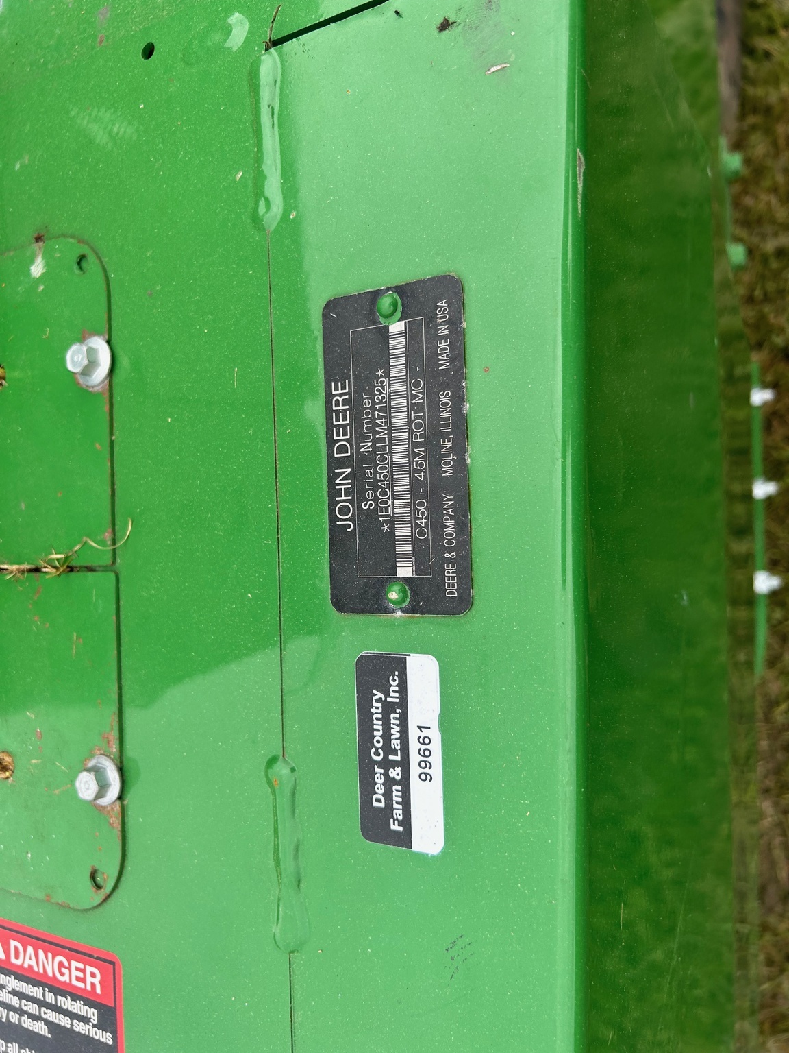 2021 John Deere C450 Mower Conditioner