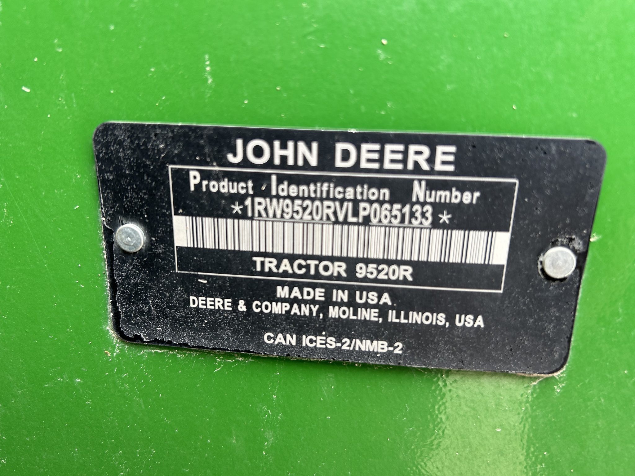 2020 John Deere 9520R Tractor