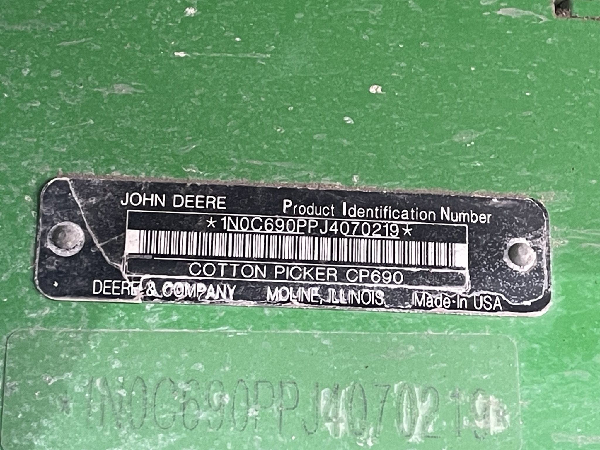2018 John Deere CP690 Cotton Equipment