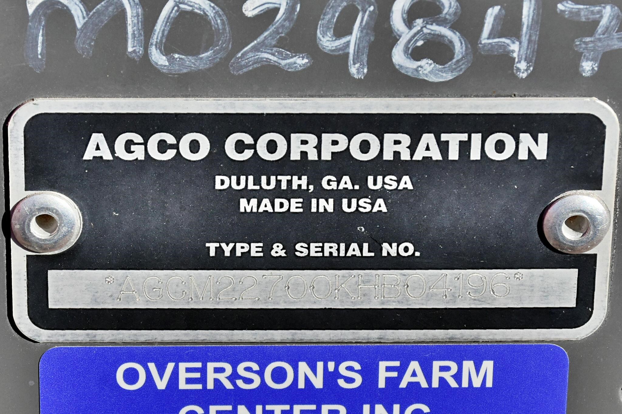 2019 Massey Ferguson 2270 Big Square Baler