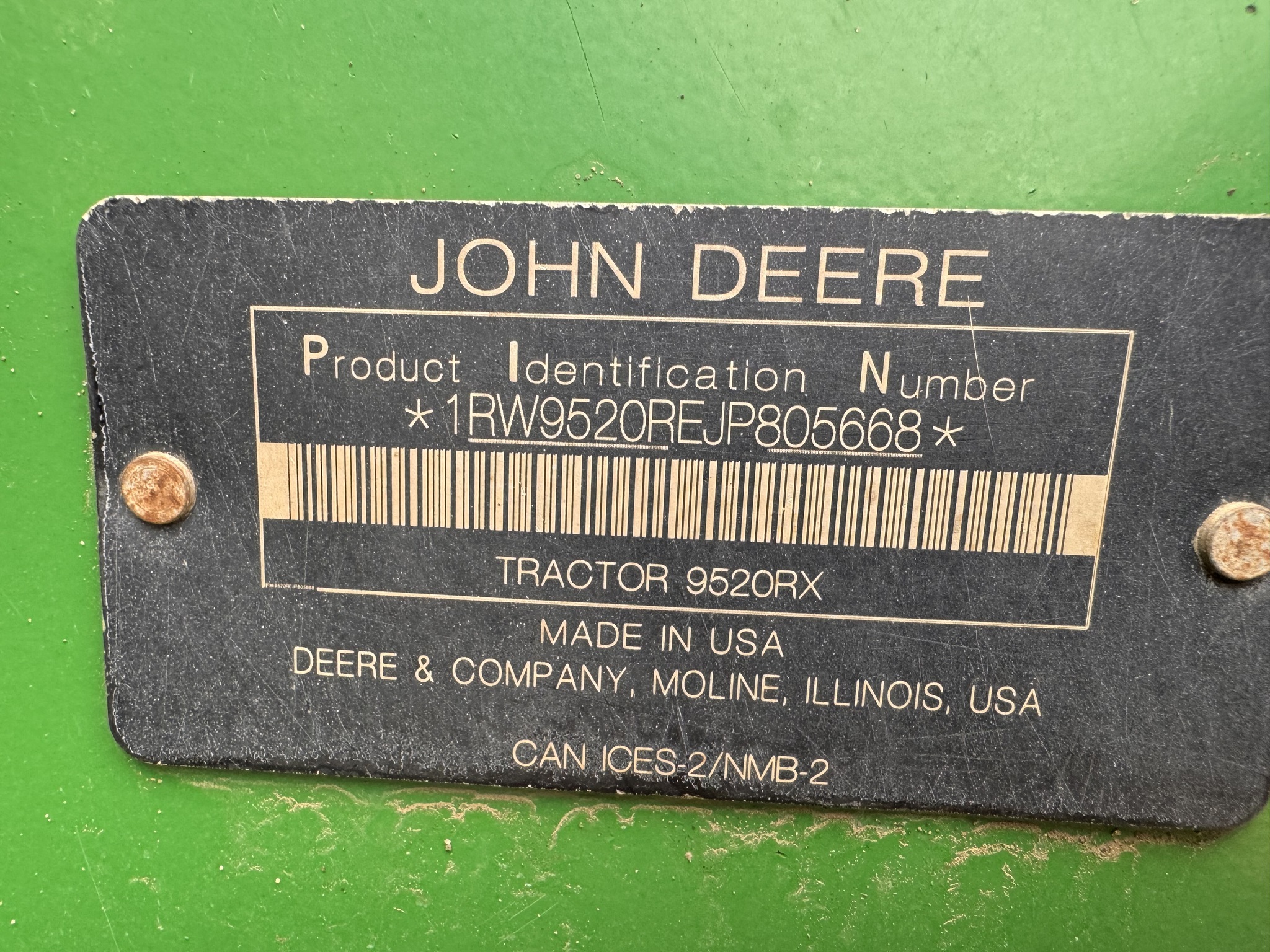 2018 John Deere 9520RX Tractor