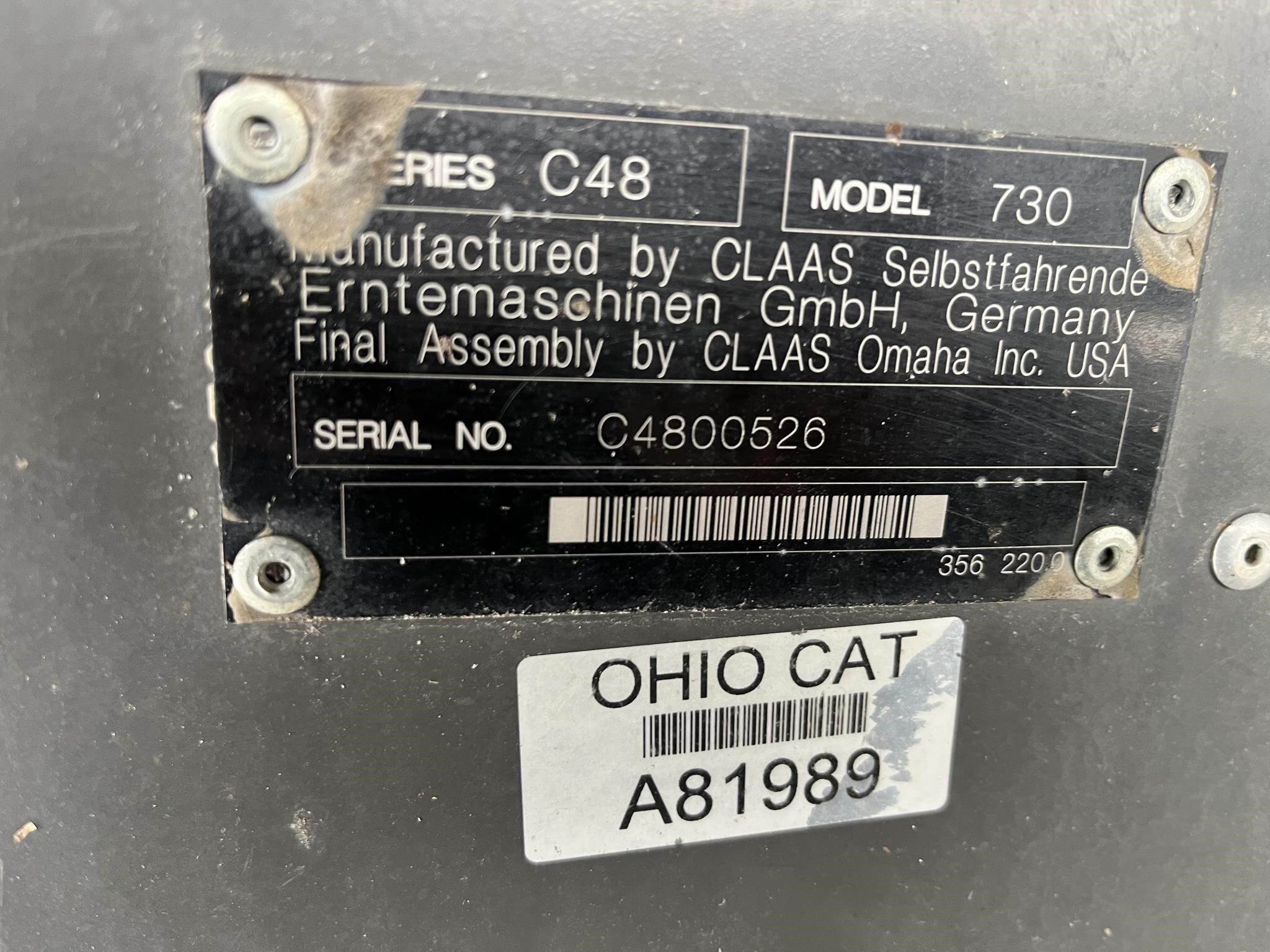 2012 Claas Lexion 730 Combine