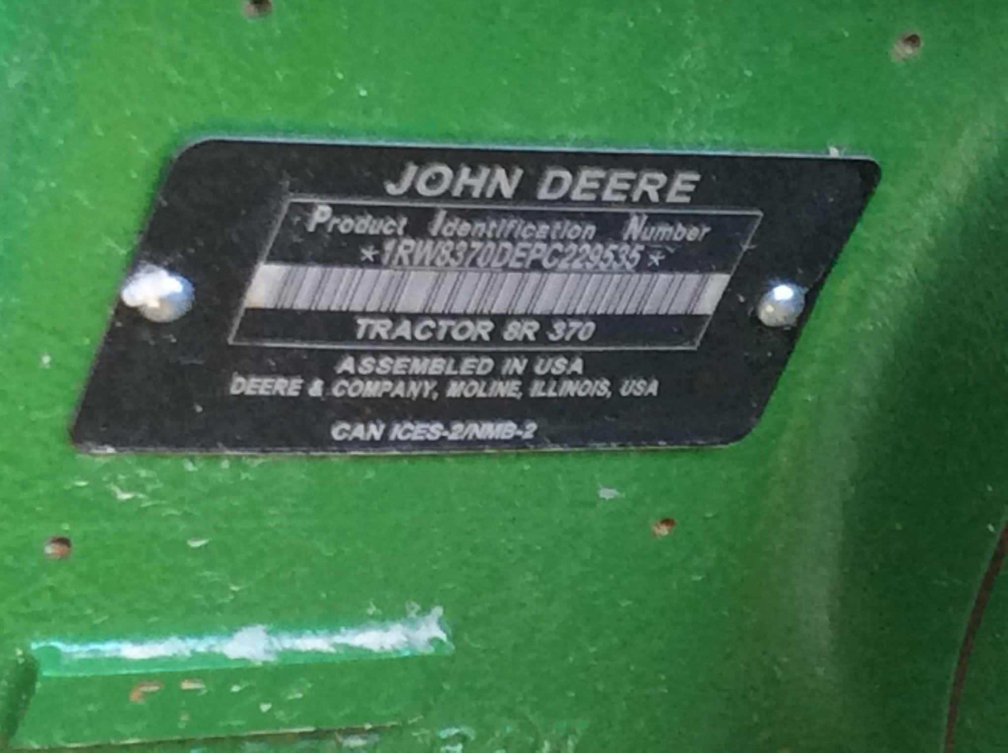 2023 John Deere 8R 370 Tractor