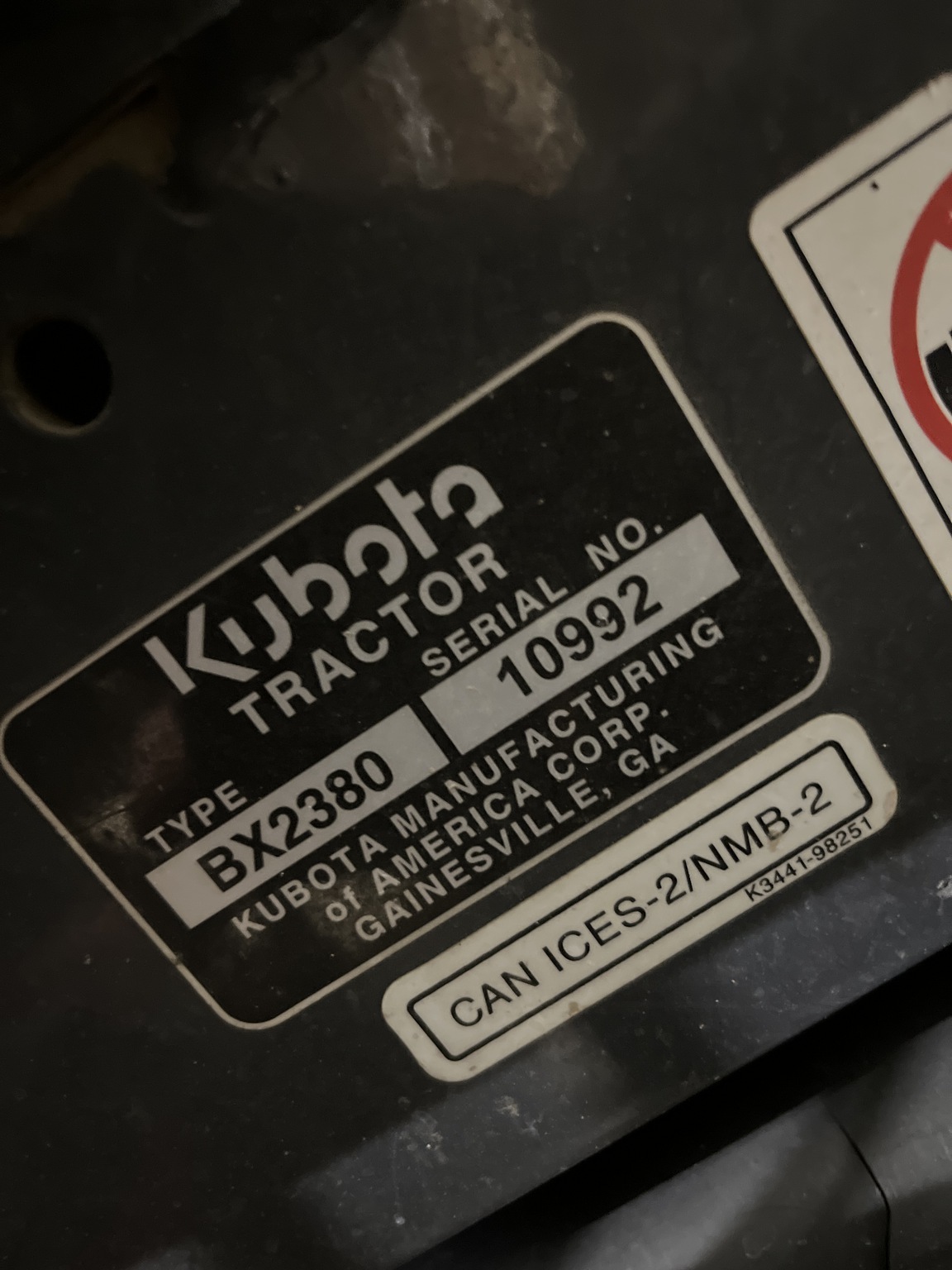 2017 Kubota BX2380 Tractor