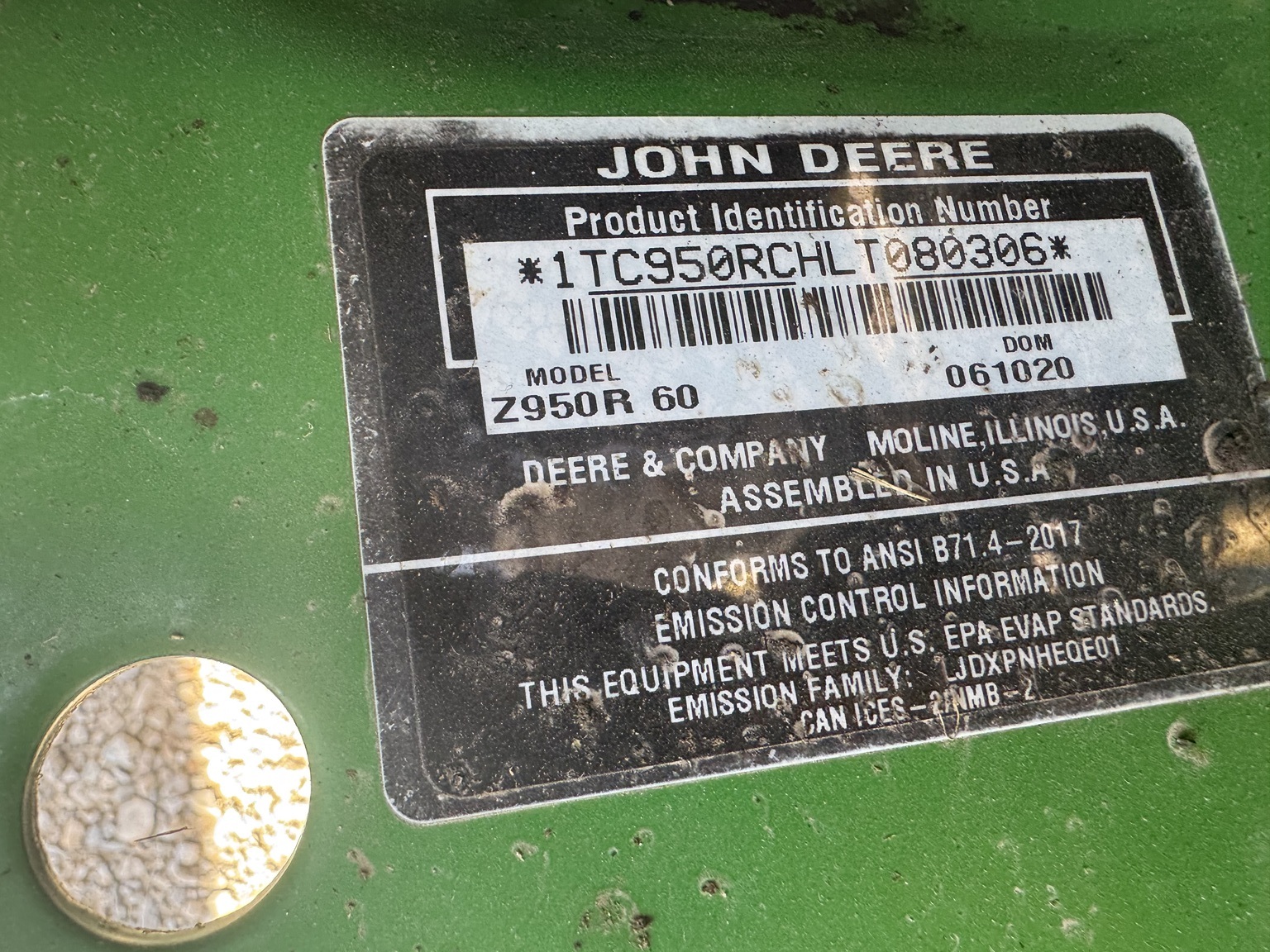 2020 John Deere Z950R Lawn Mower