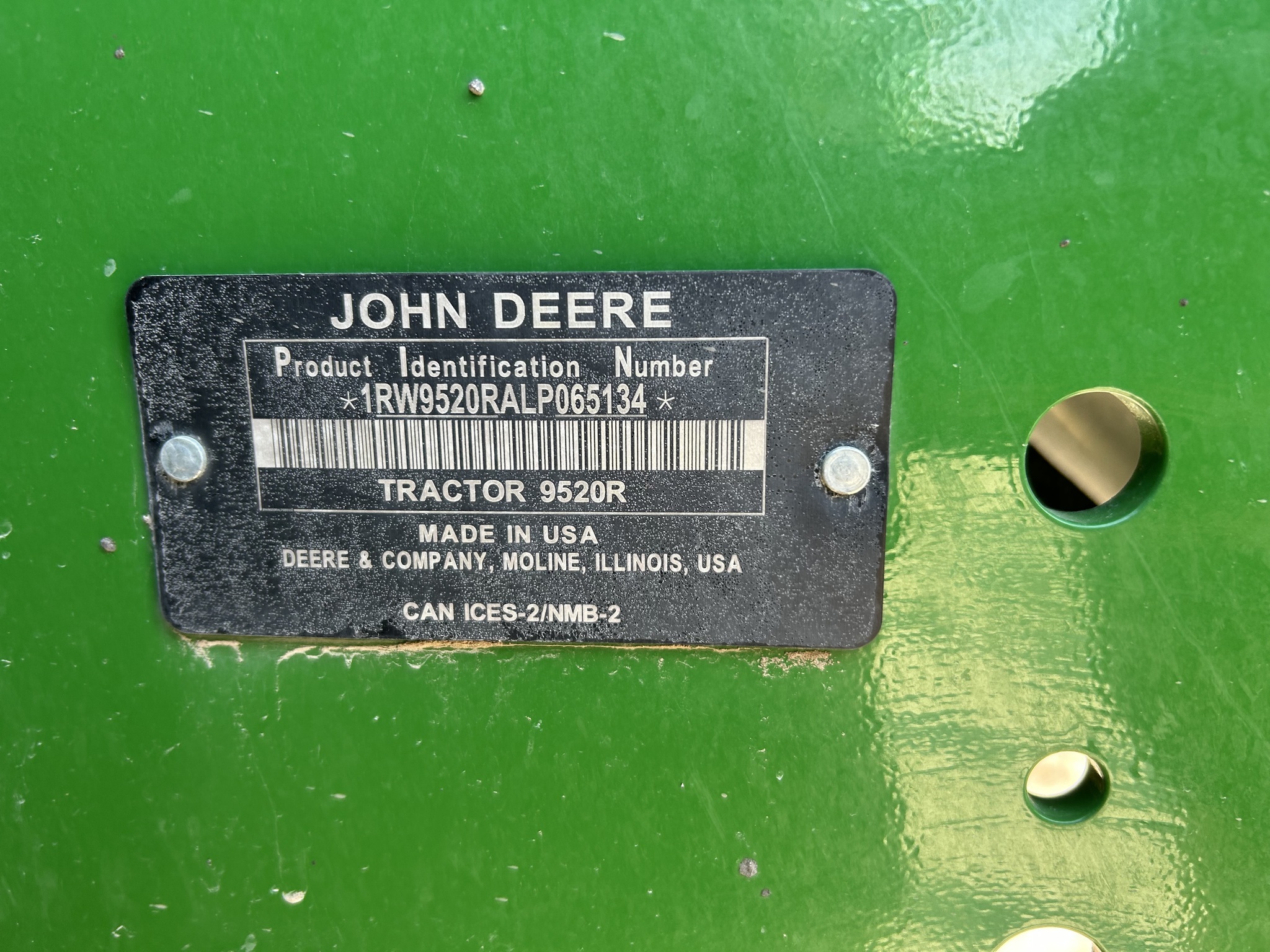 2020 John Deere 9520R Tractor