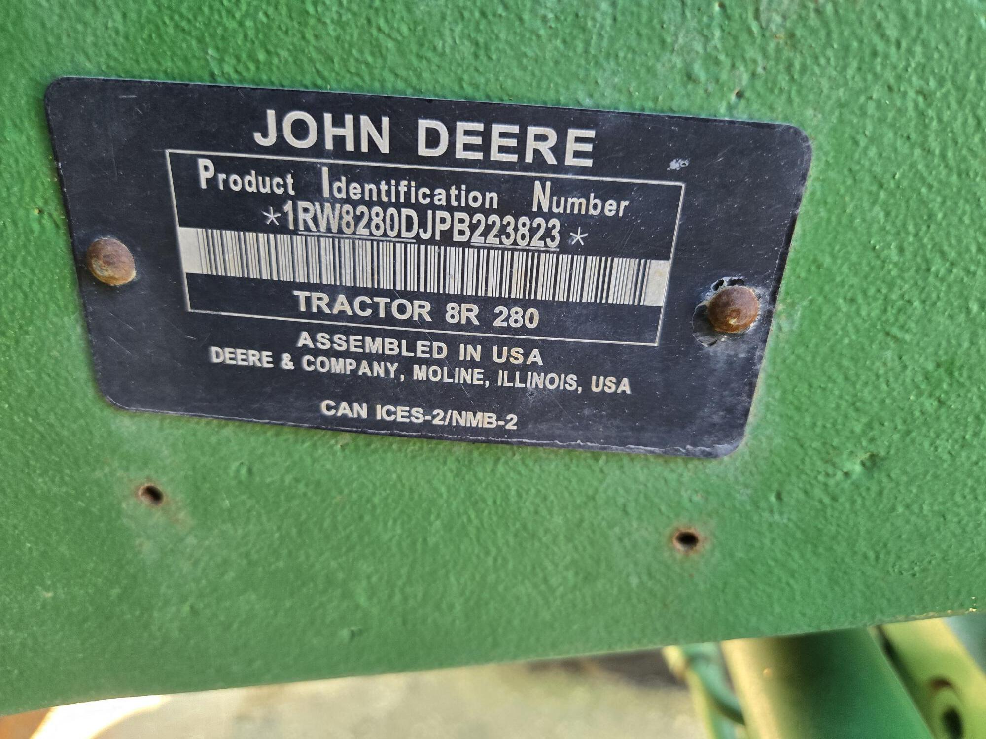 2023 John Deere 8R 280 Tractor
