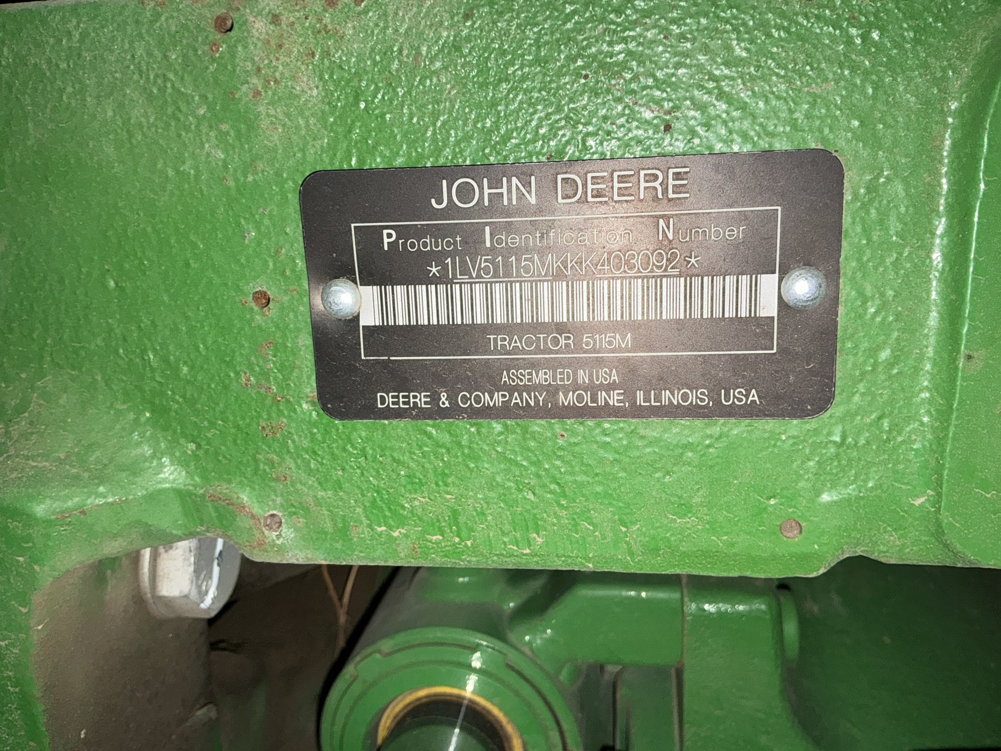 2018 John Deere 5115M Tractor