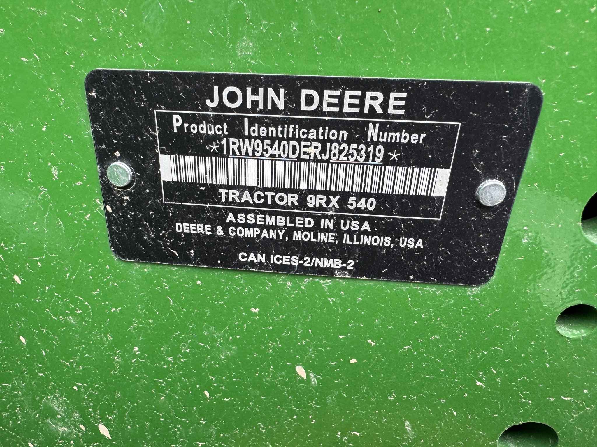 2024 John Deere 9RX 540 Tractor