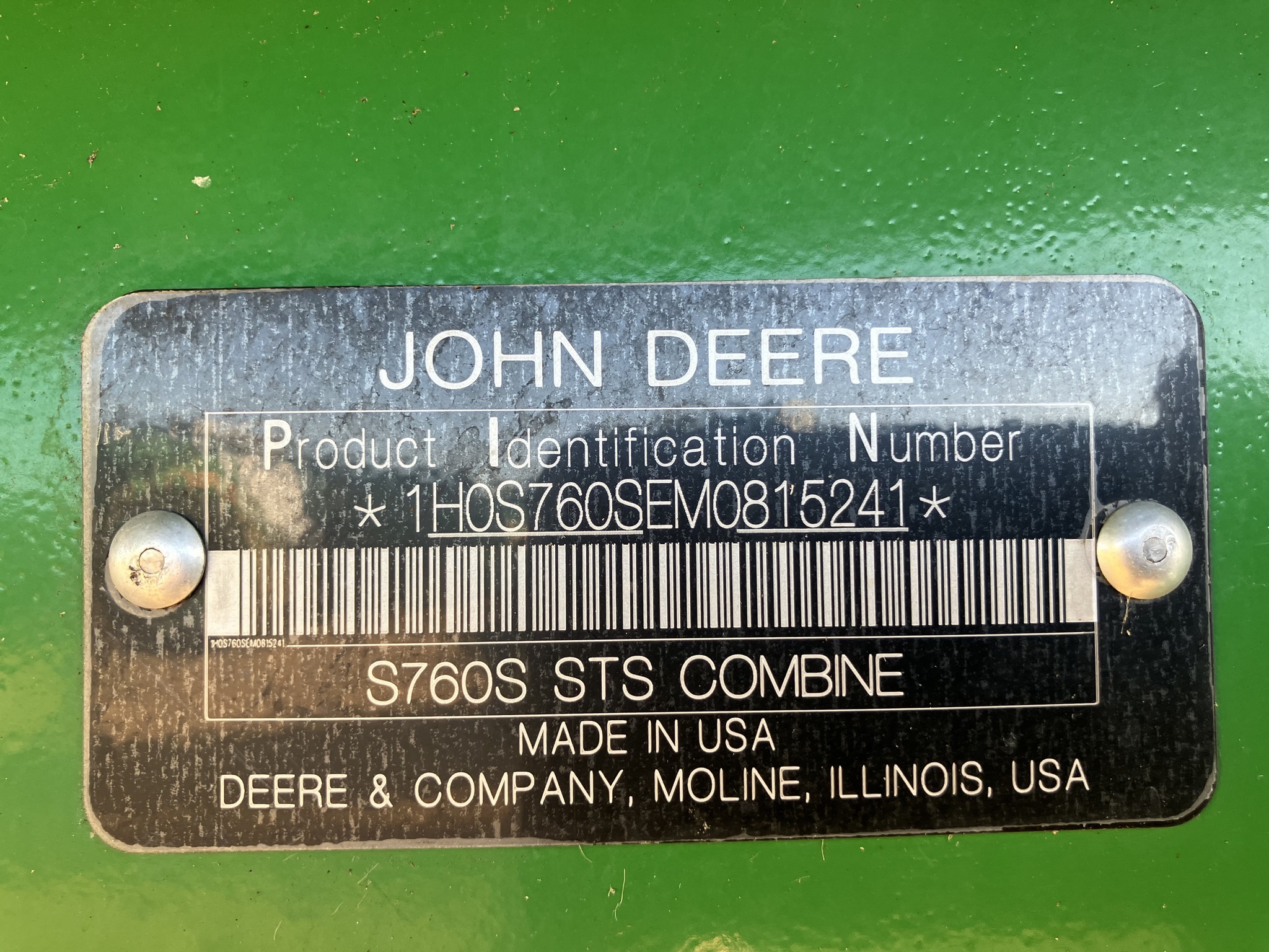 2021 John Deere S760 Combine