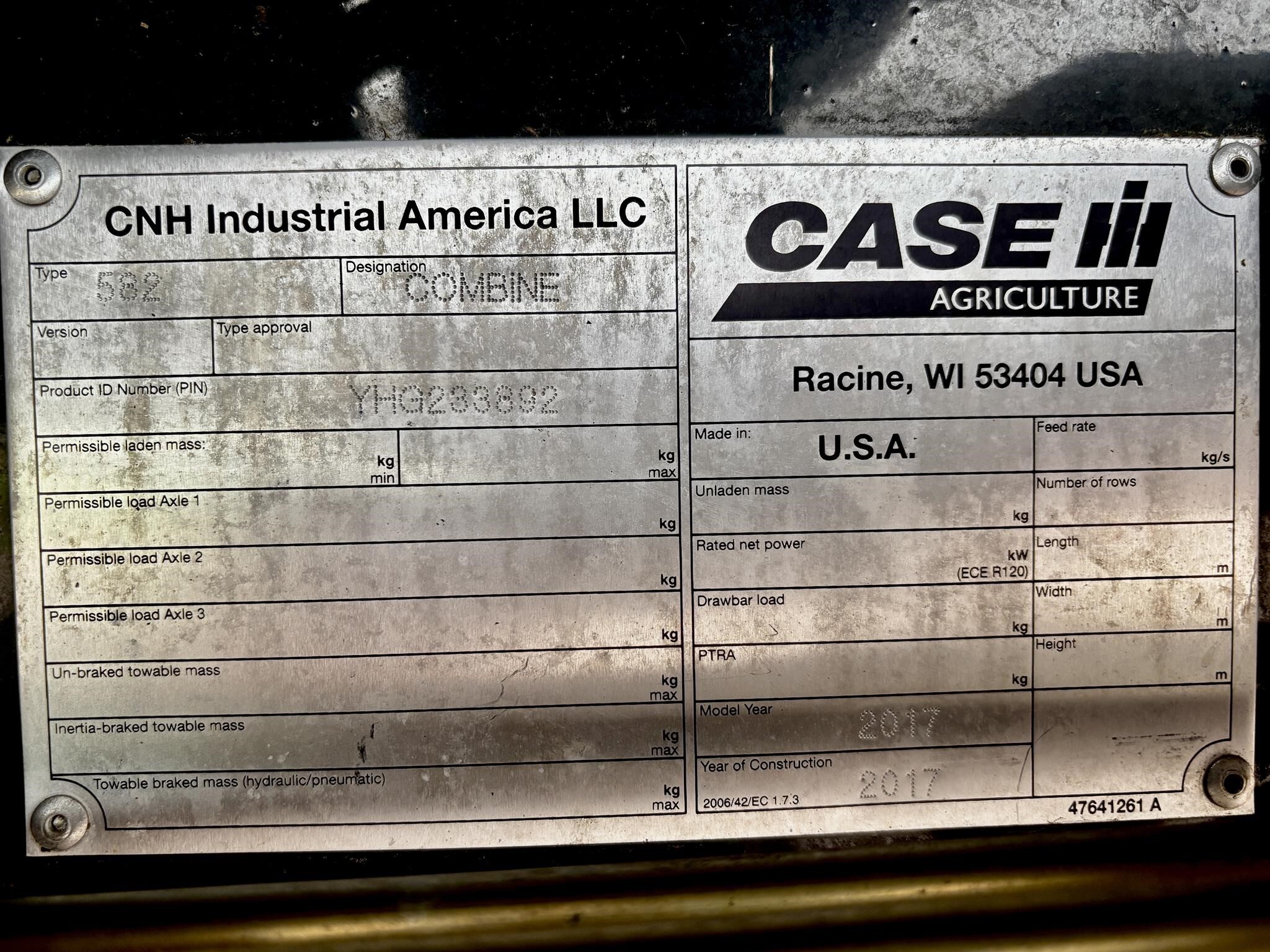 2017 Case IH 8240 Combine