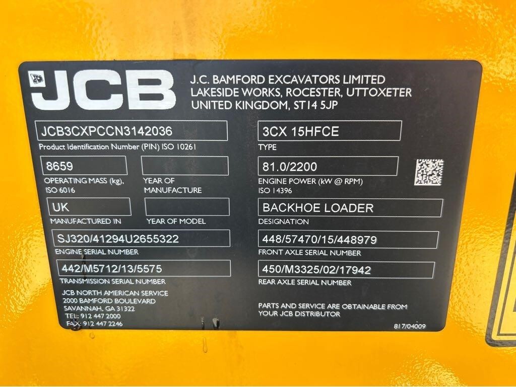 2023 JCB 3CX15 SUPER Backhoe