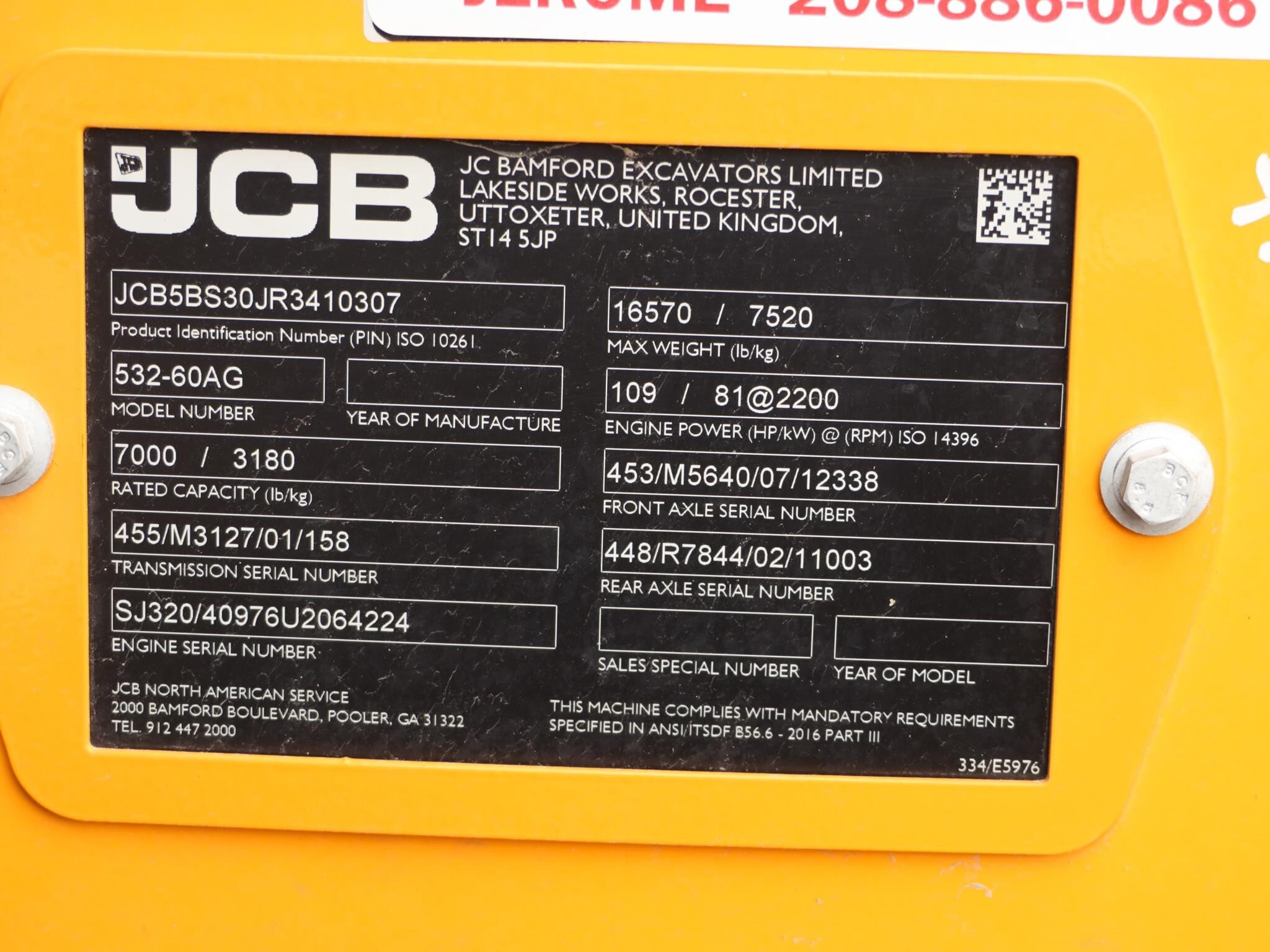 2024 JCB 532-60 AGRI Telehandler