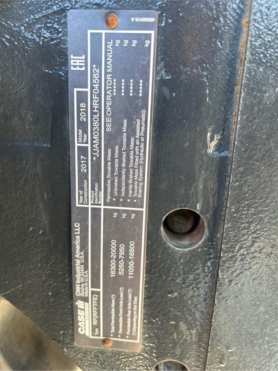 2018 Case IH Magnum 380 Rowtrac CVT Tractor