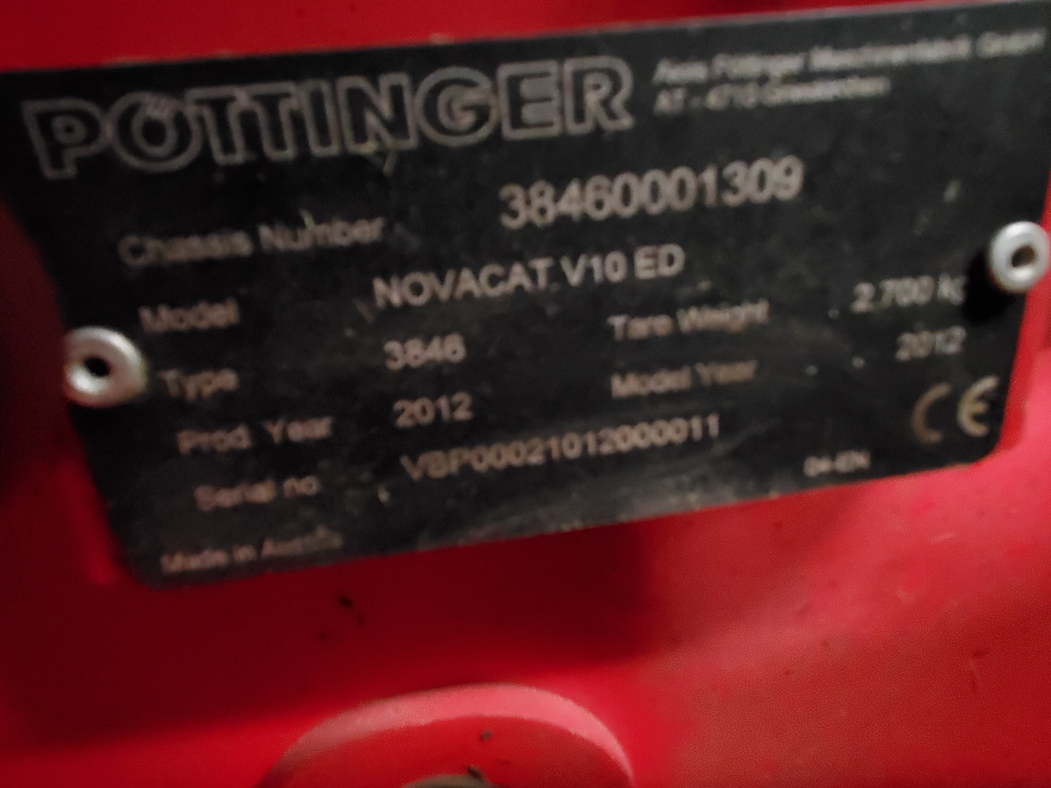 2012 Pottinger Novacat V10ED Mower Conditioner