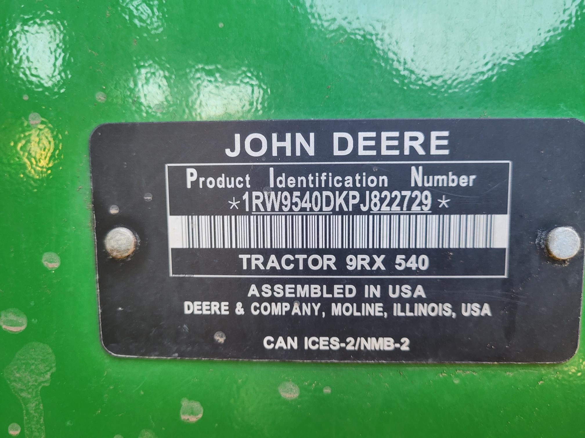 2023 John Deere 9RX 540 Tractor