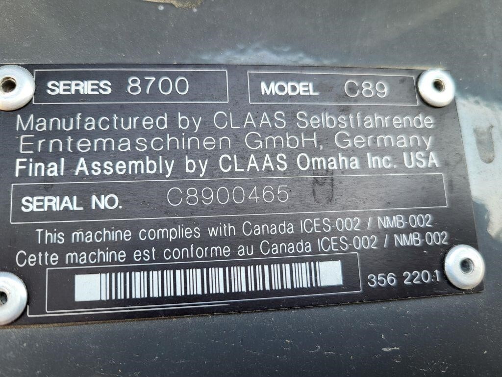 2021 Claas LEXION 8700 Combine