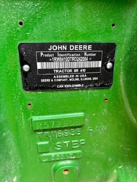 2024 John Deere 8R 410 Tractor