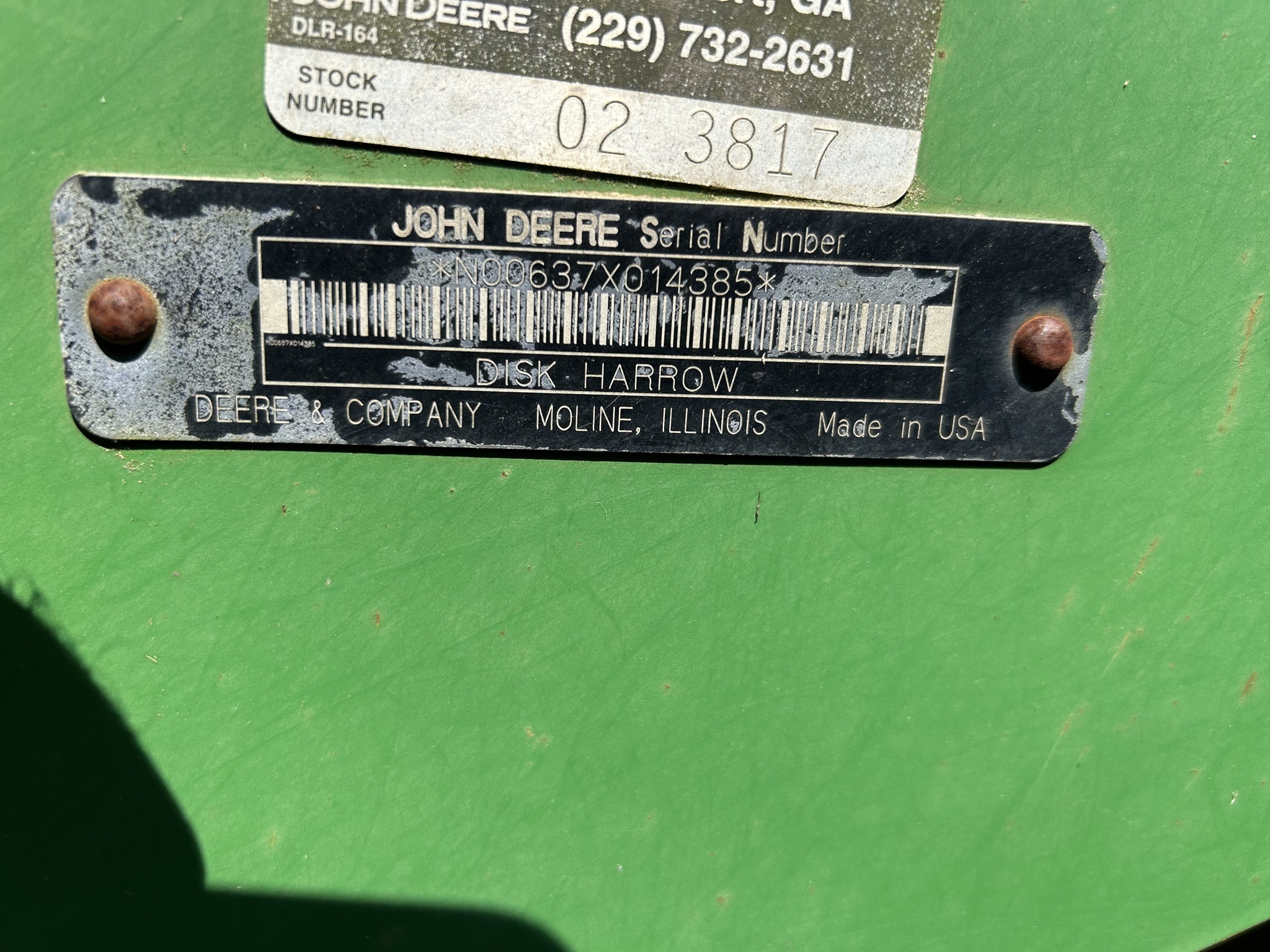 2008 John Deere 637 Disk