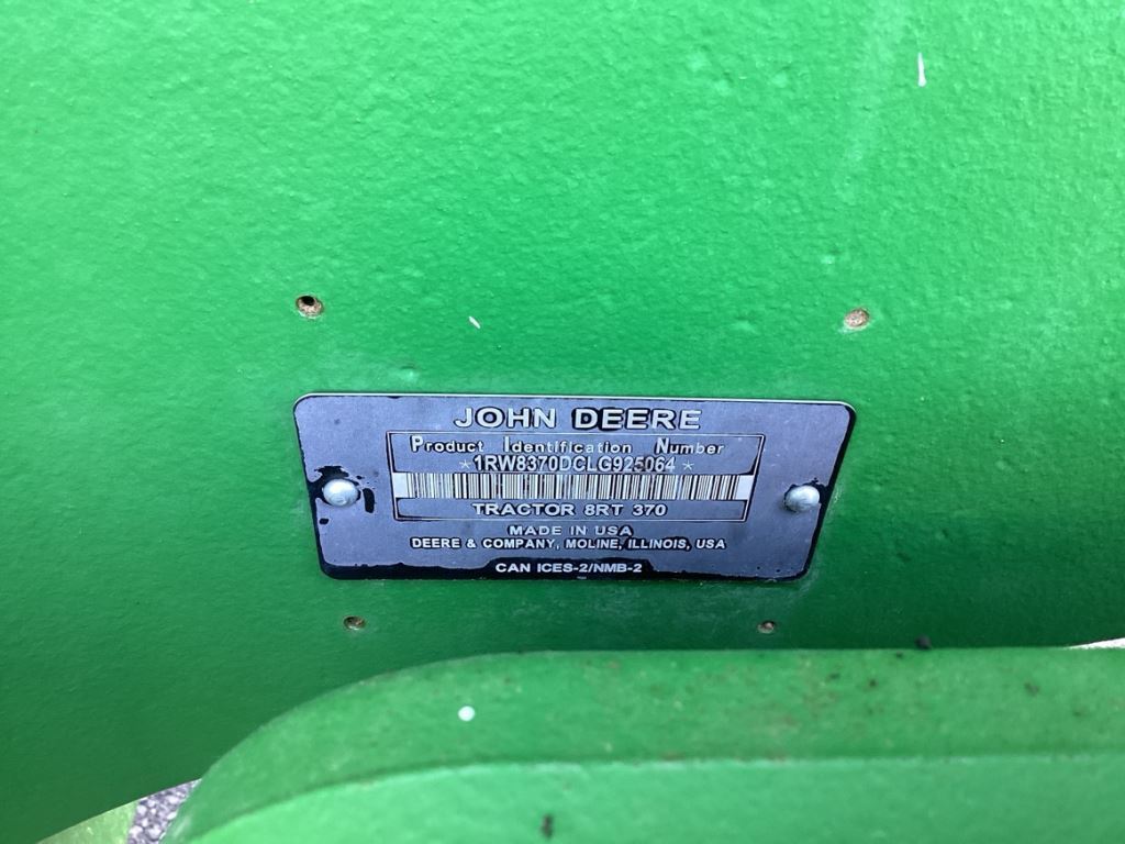 2021 John Deere 8RT 370 Tractor